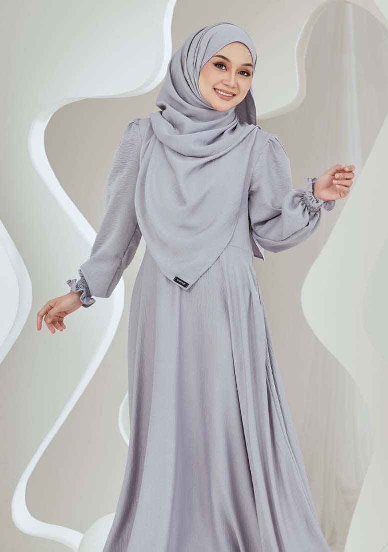 Dress Puteri Saraa - Silver Grey