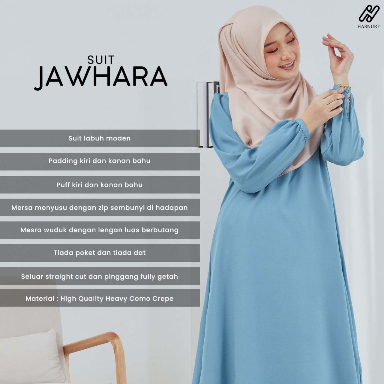 Suit Jawhara - Maroon
