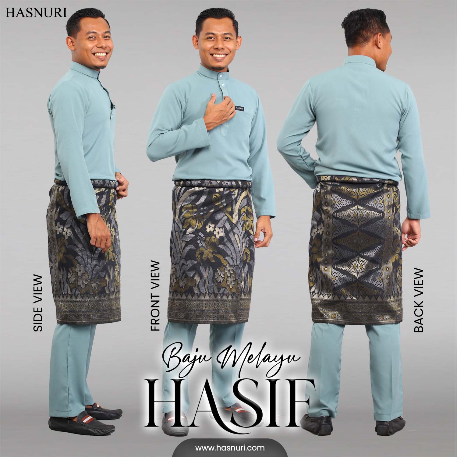 Baju Melayu Hasif Kids - Mint Green