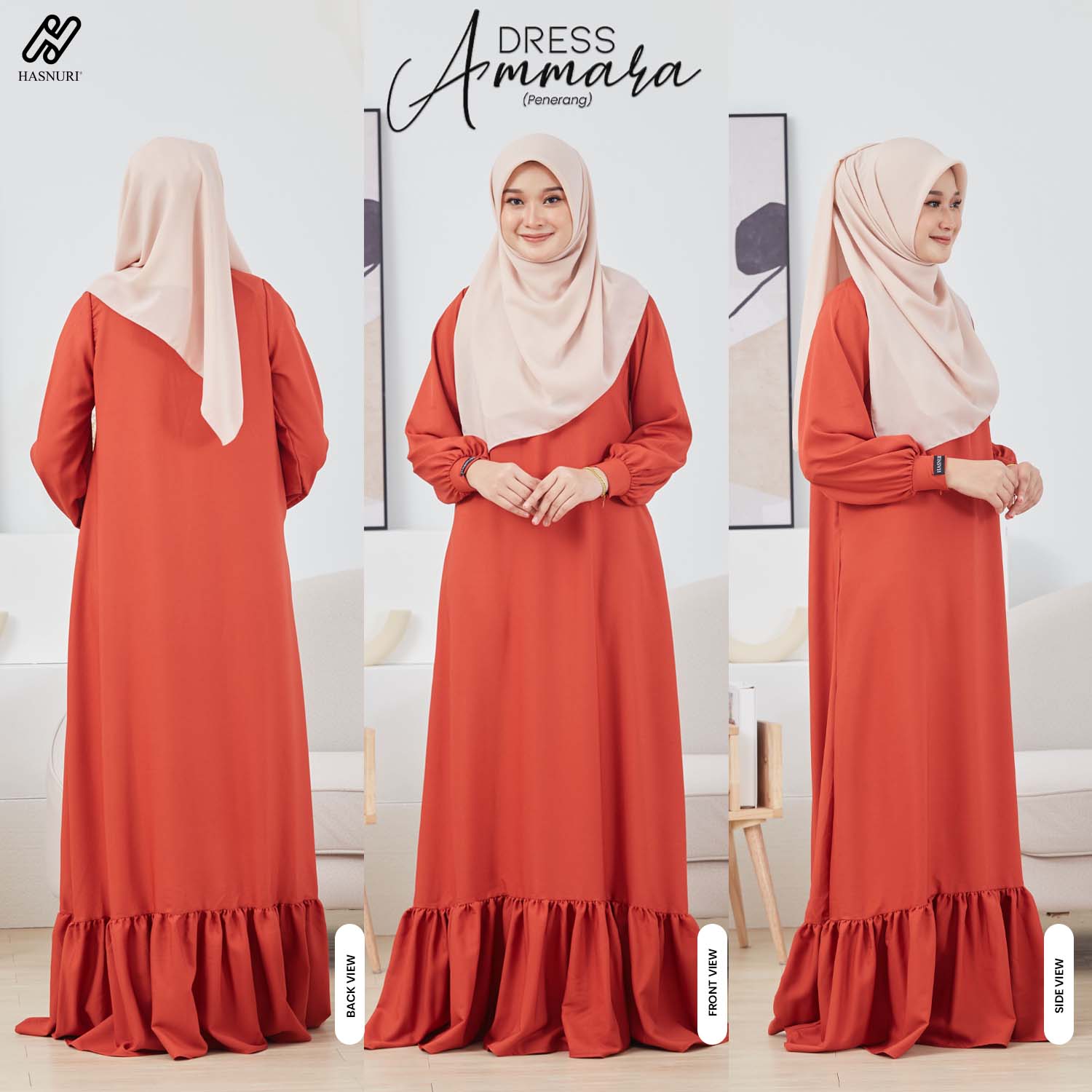 Dress Ammara - Dark Orange