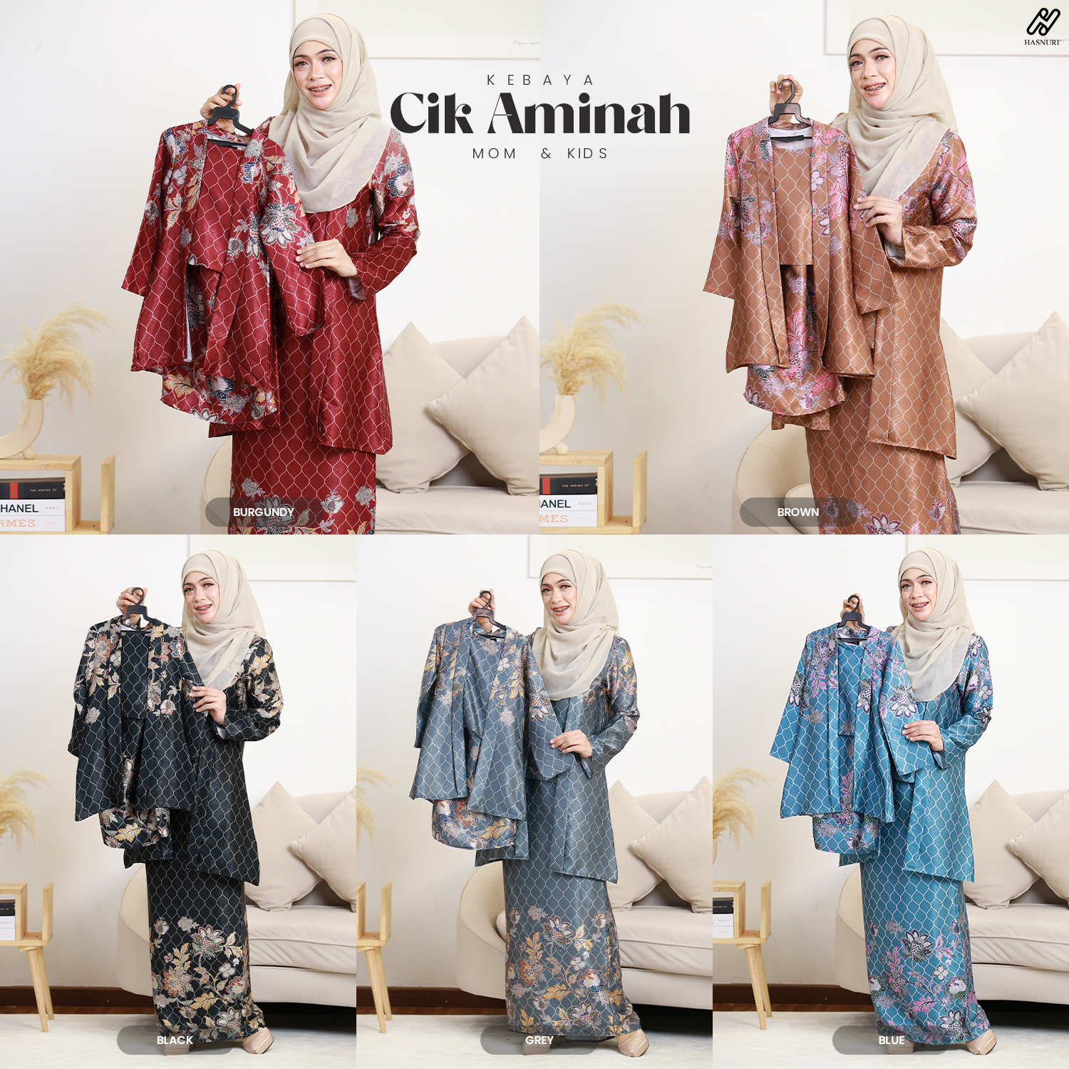 Kebaya Cik Aminah Kids - Blue