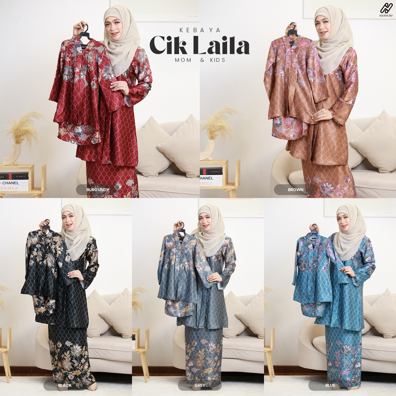 Kebaya Cik Laila Kids - Blue
