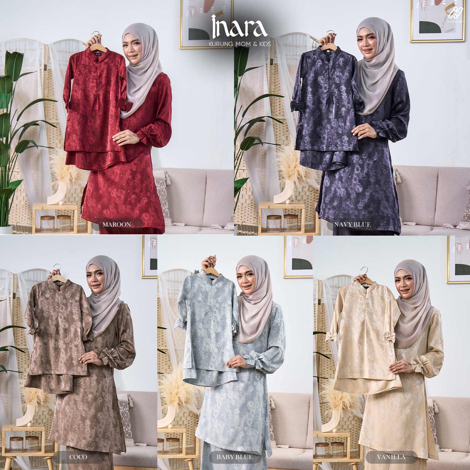 Kurung Inara - Maroon