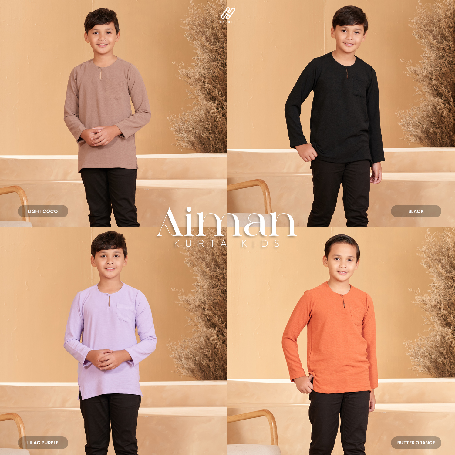 Kurta Aiman Kids - Butter Orange