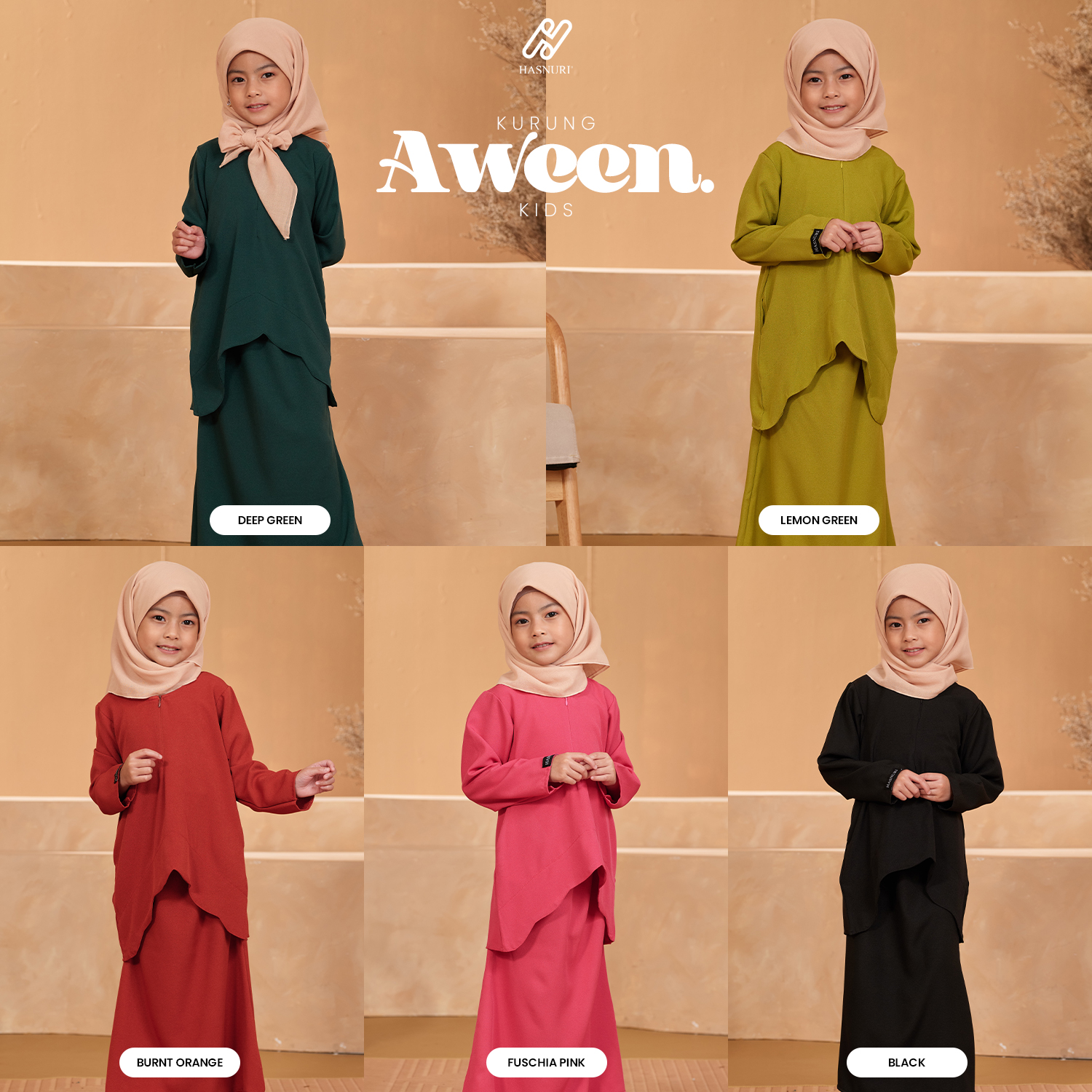 Kurung Aween Kids - Black