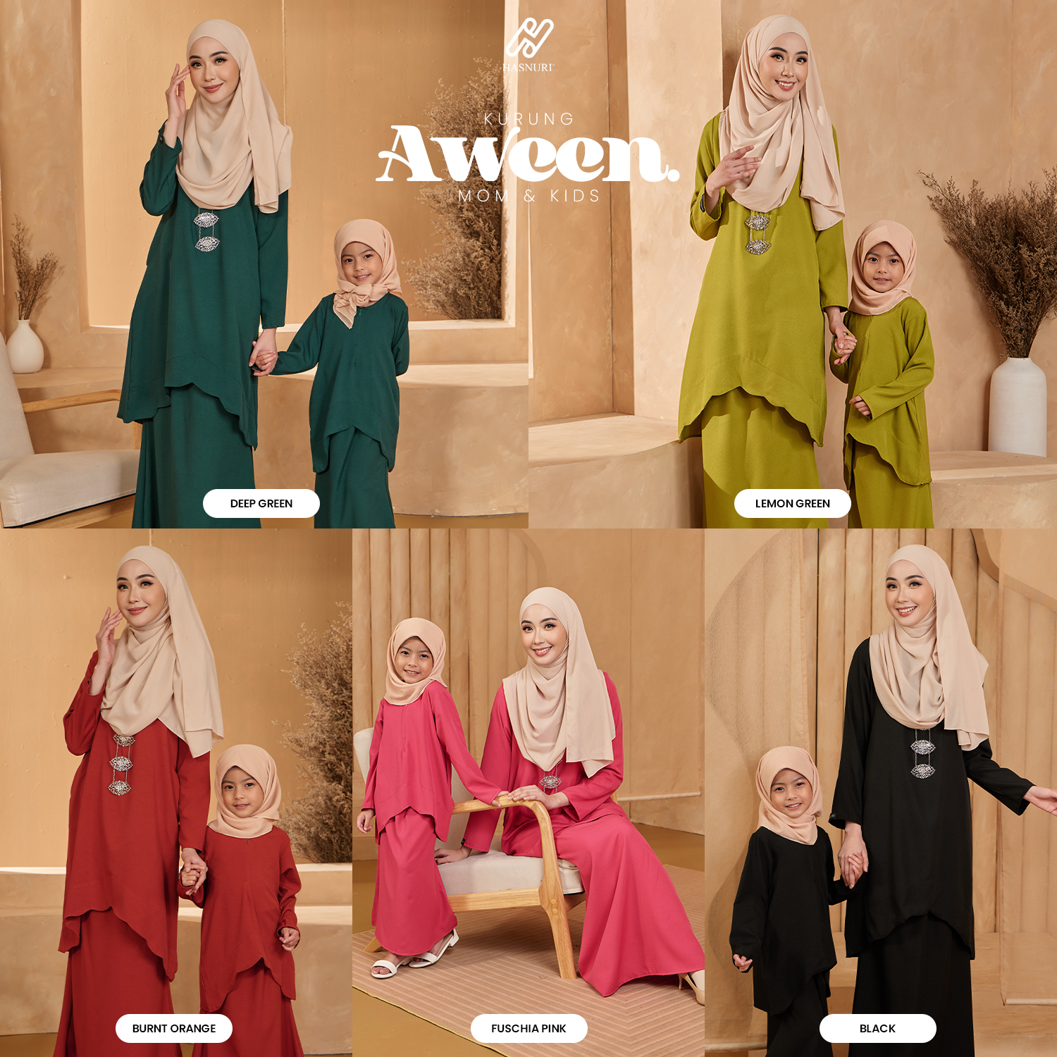 Kurung Aween Kids - Fuschia Pink