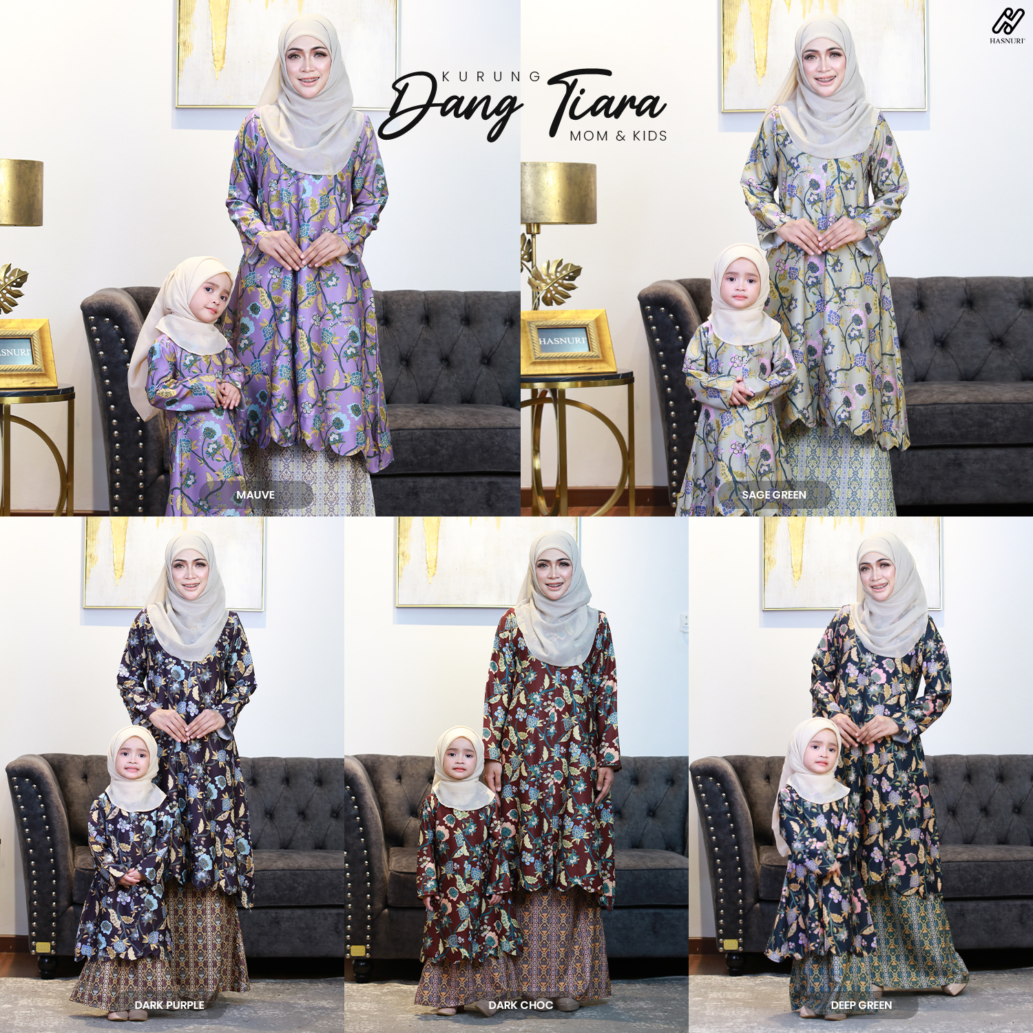 Kurung Dang Tiara - Deep Green