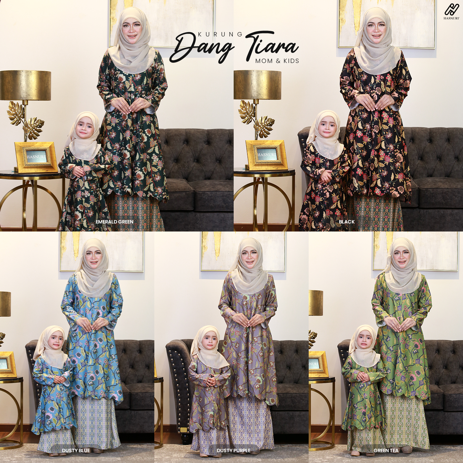 Kurung Dang Tiara - Deep Green
