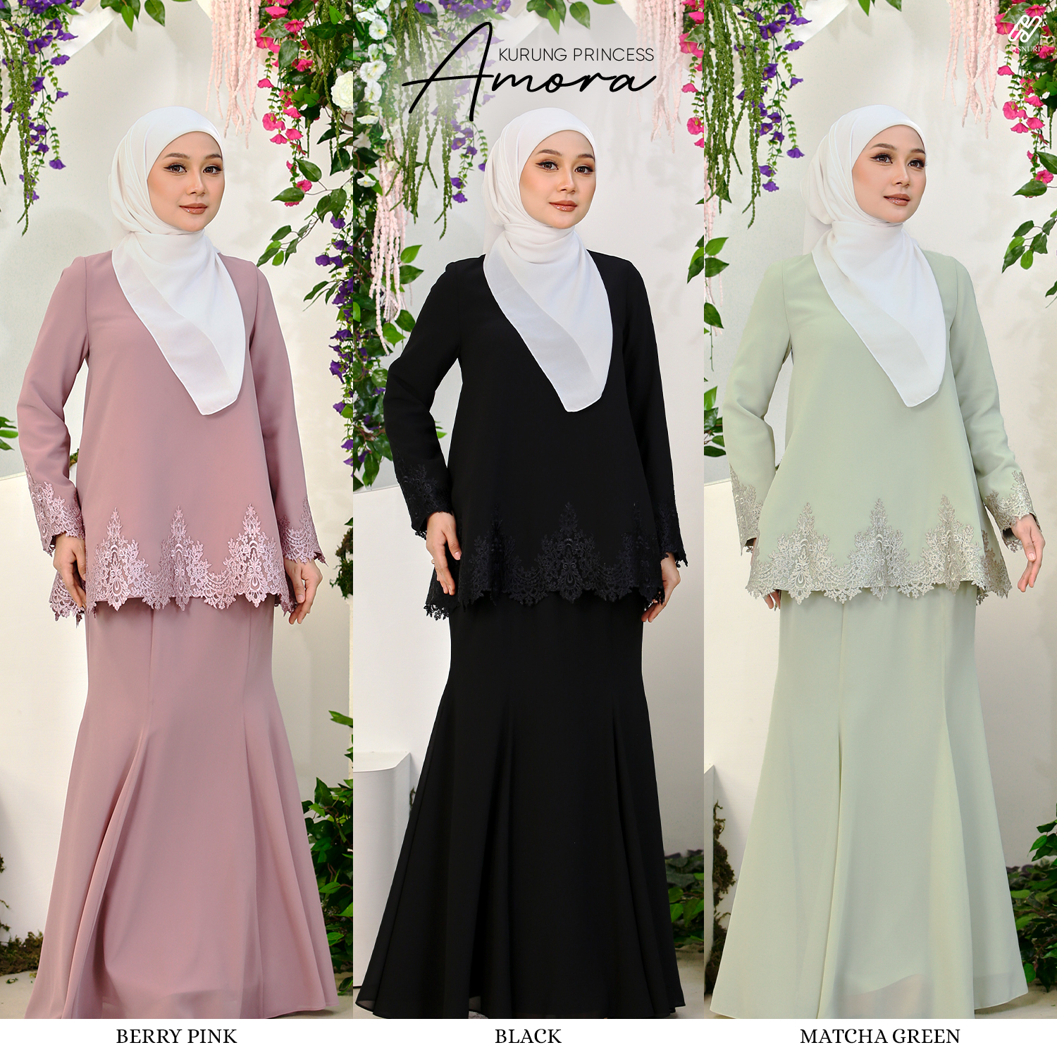 Kurung Princess Amora - Berry Pink