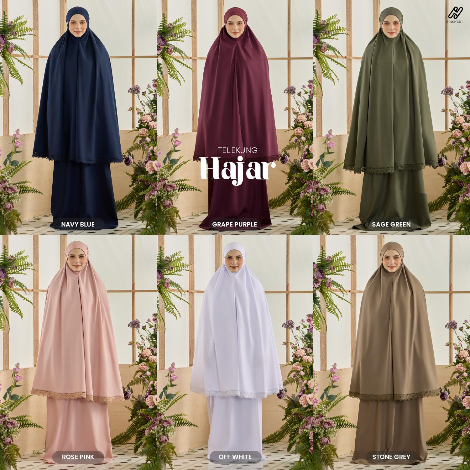 Telekung Hajar - Ash Brown