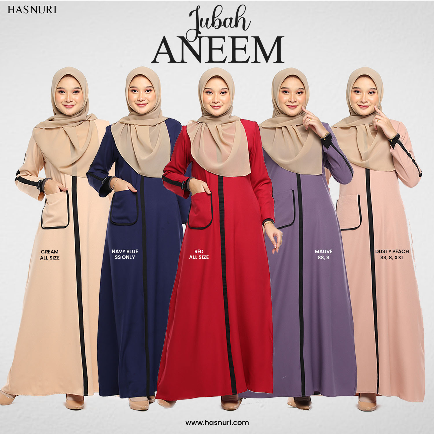 Jubah Aneem - Red