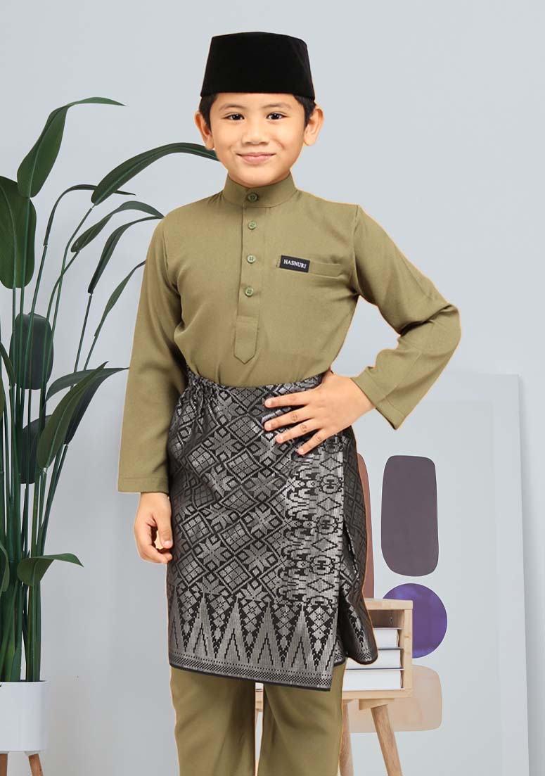 Baju Melayu Hasif Kids - Olive Green&w=300&zc=1