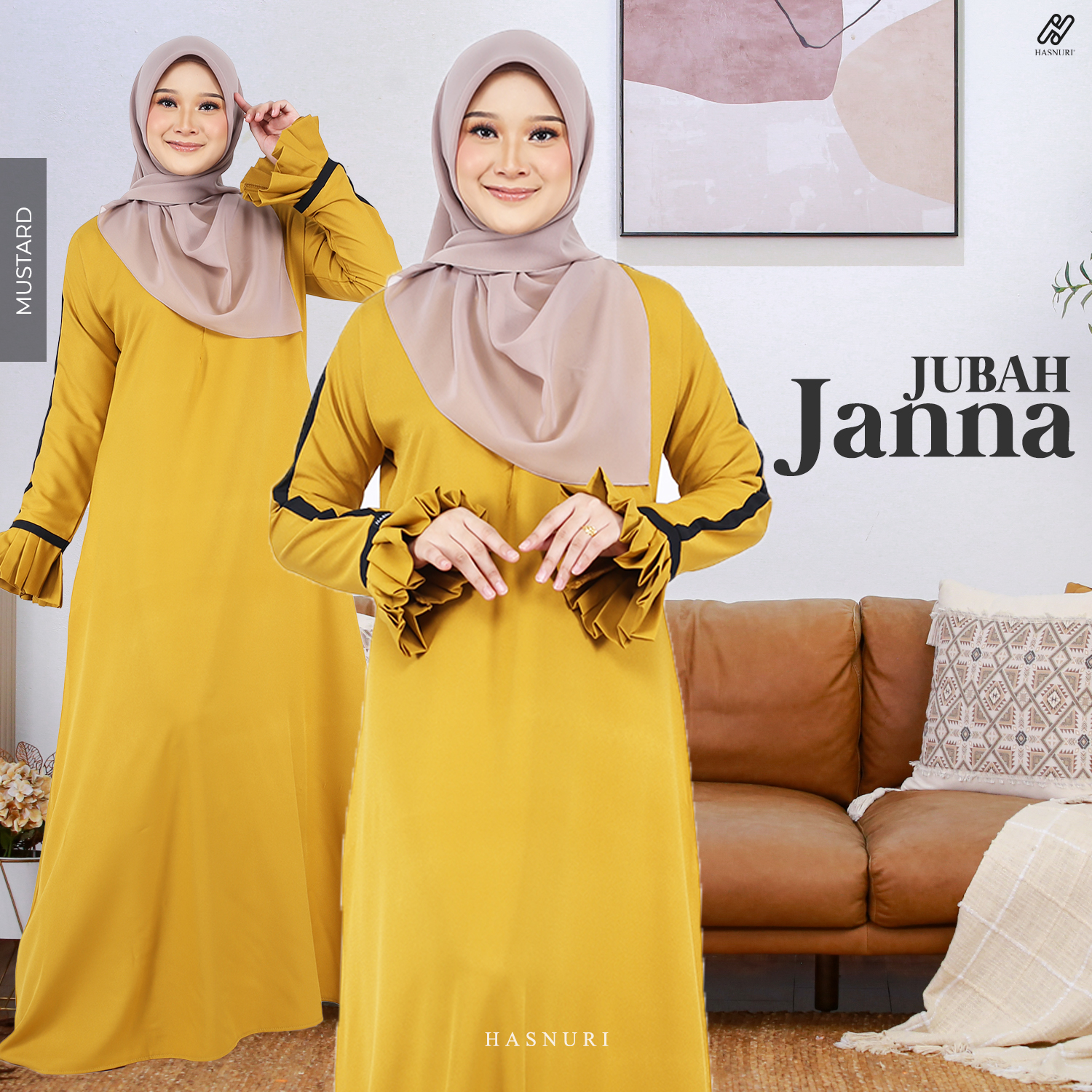 Jubah Janna - Mustard