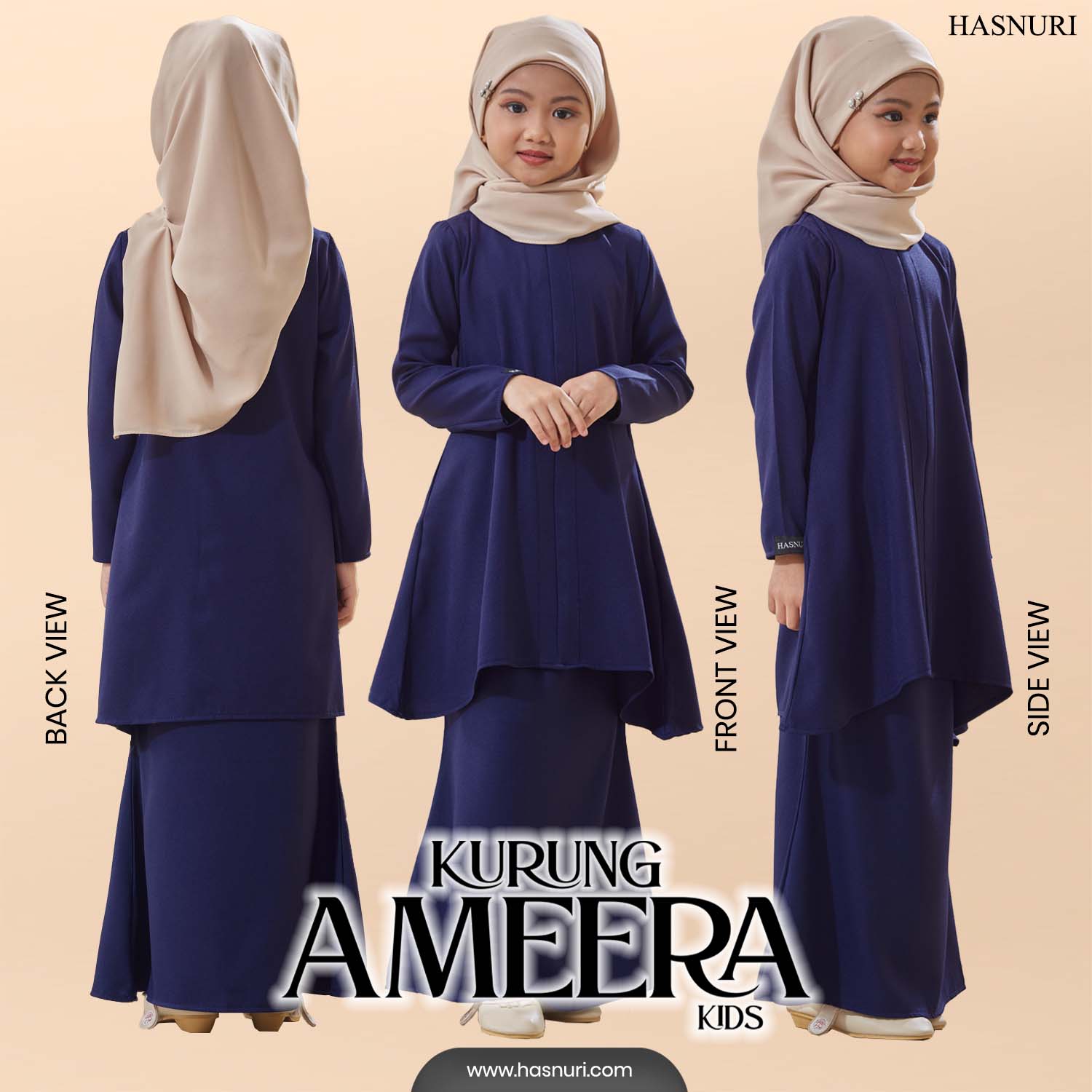 Kurung Ameera Kids - Light Green