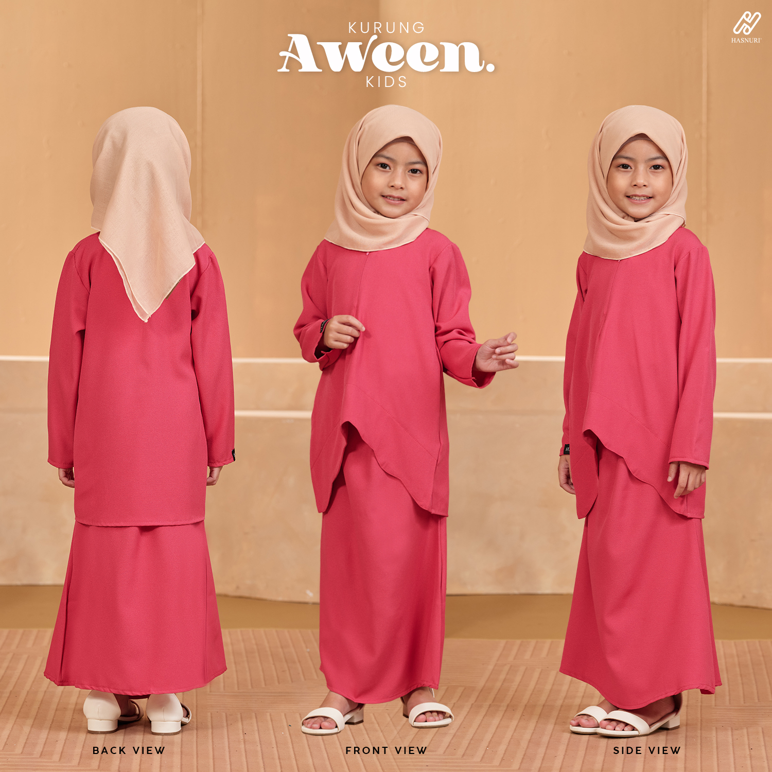 Kurung Aween Kids - Fuschia Pink