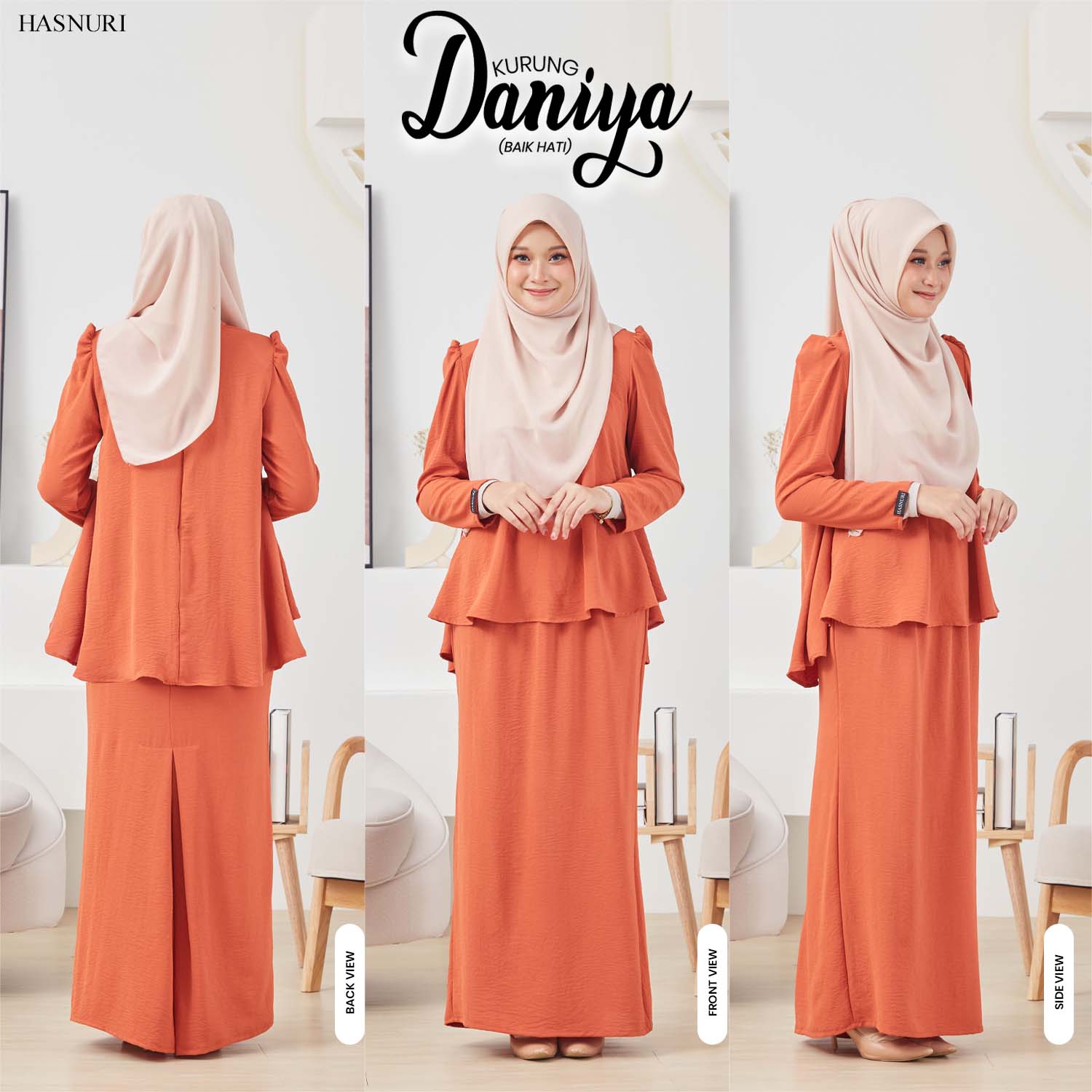 Kurung Daniya - Orange