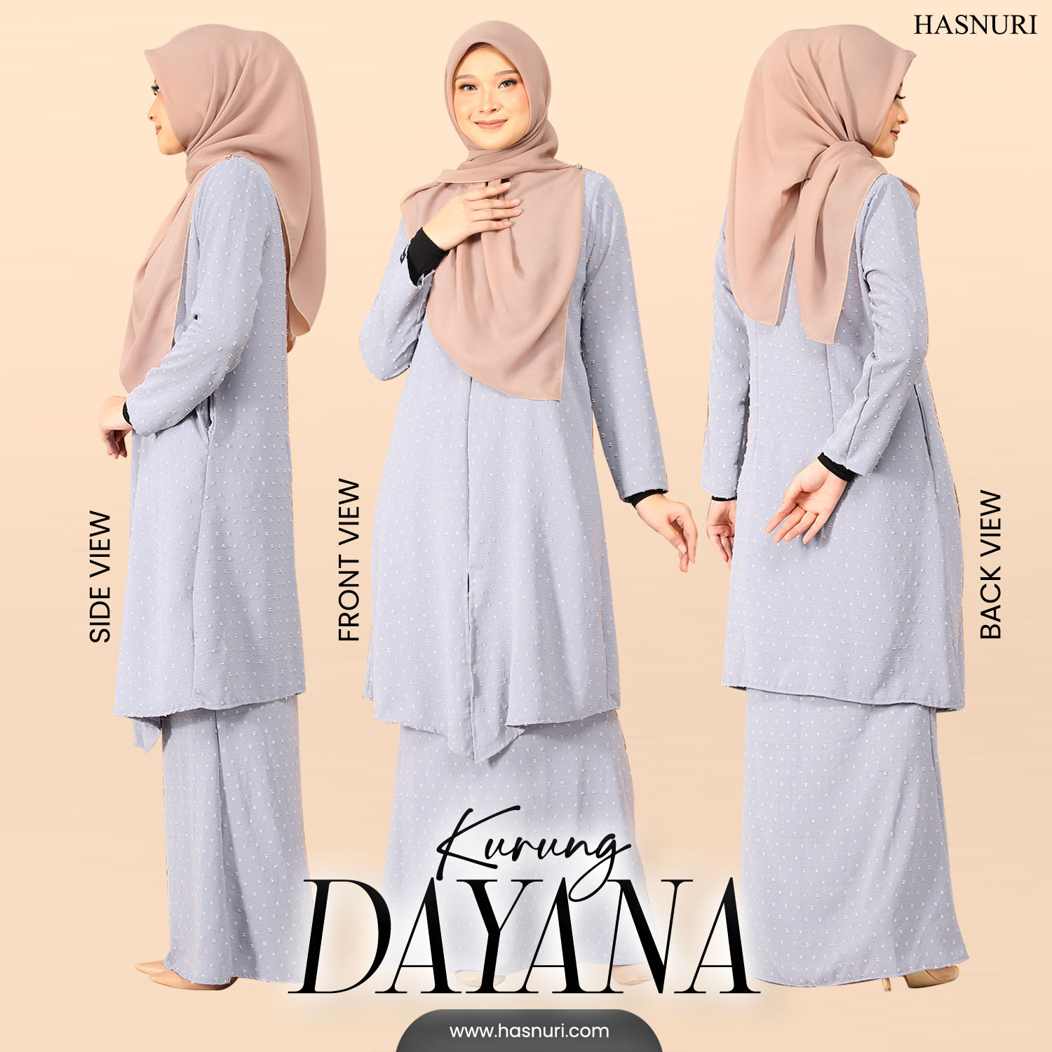 Kurung Dayana - Soft Grey