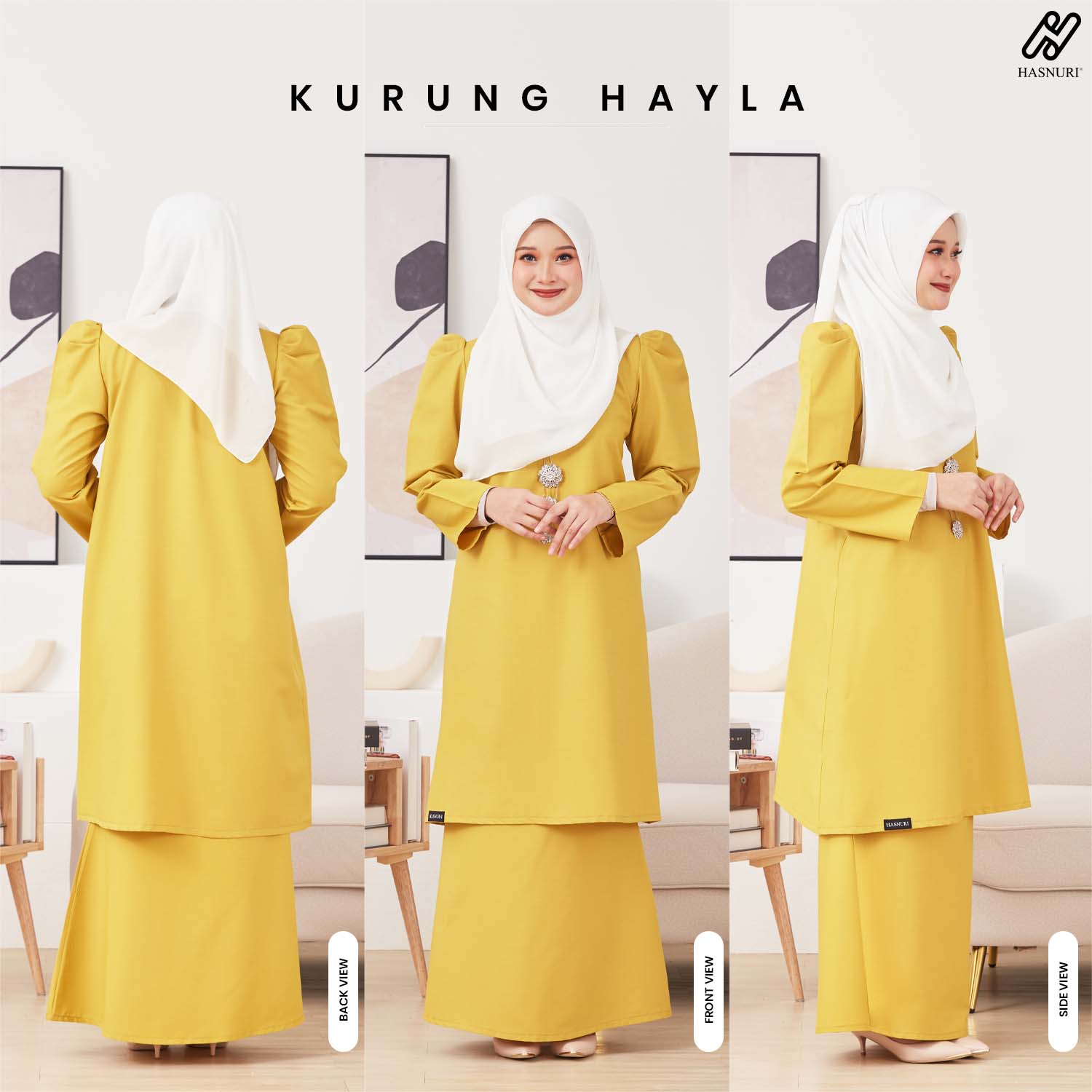 Kurung Hayla - Moss Yellow