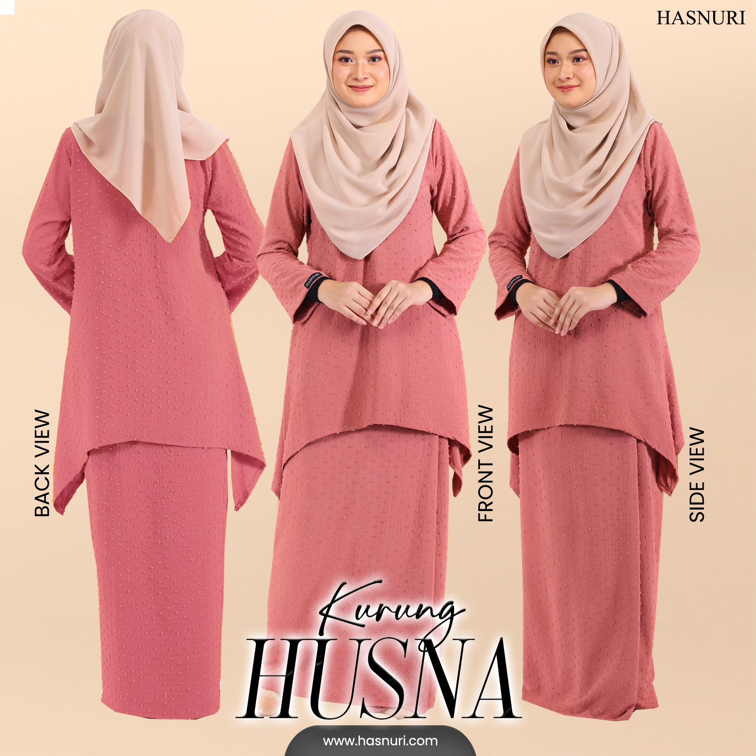 Kurung Husna - Deep Peach