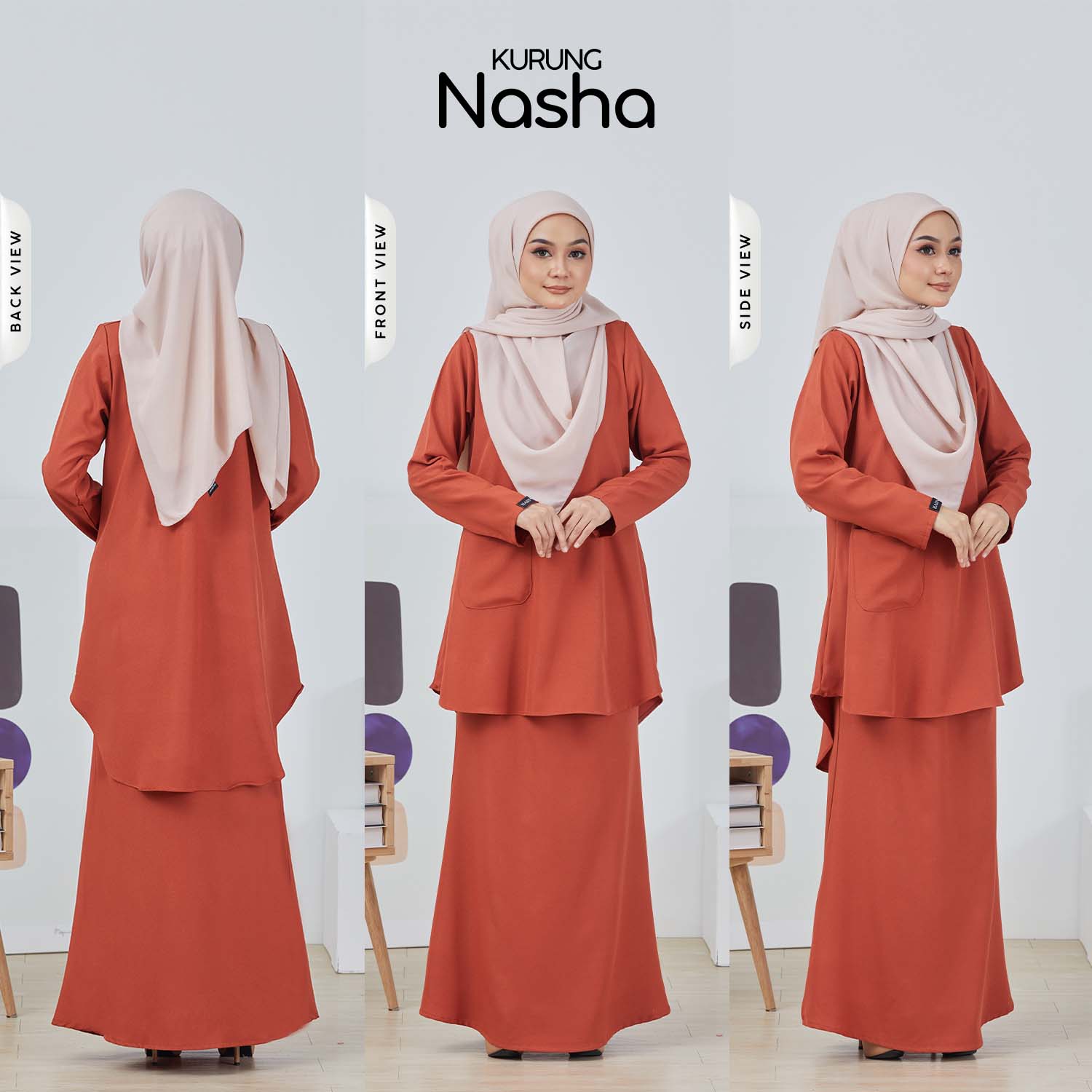 Kurung Nasha - Mustard Gold