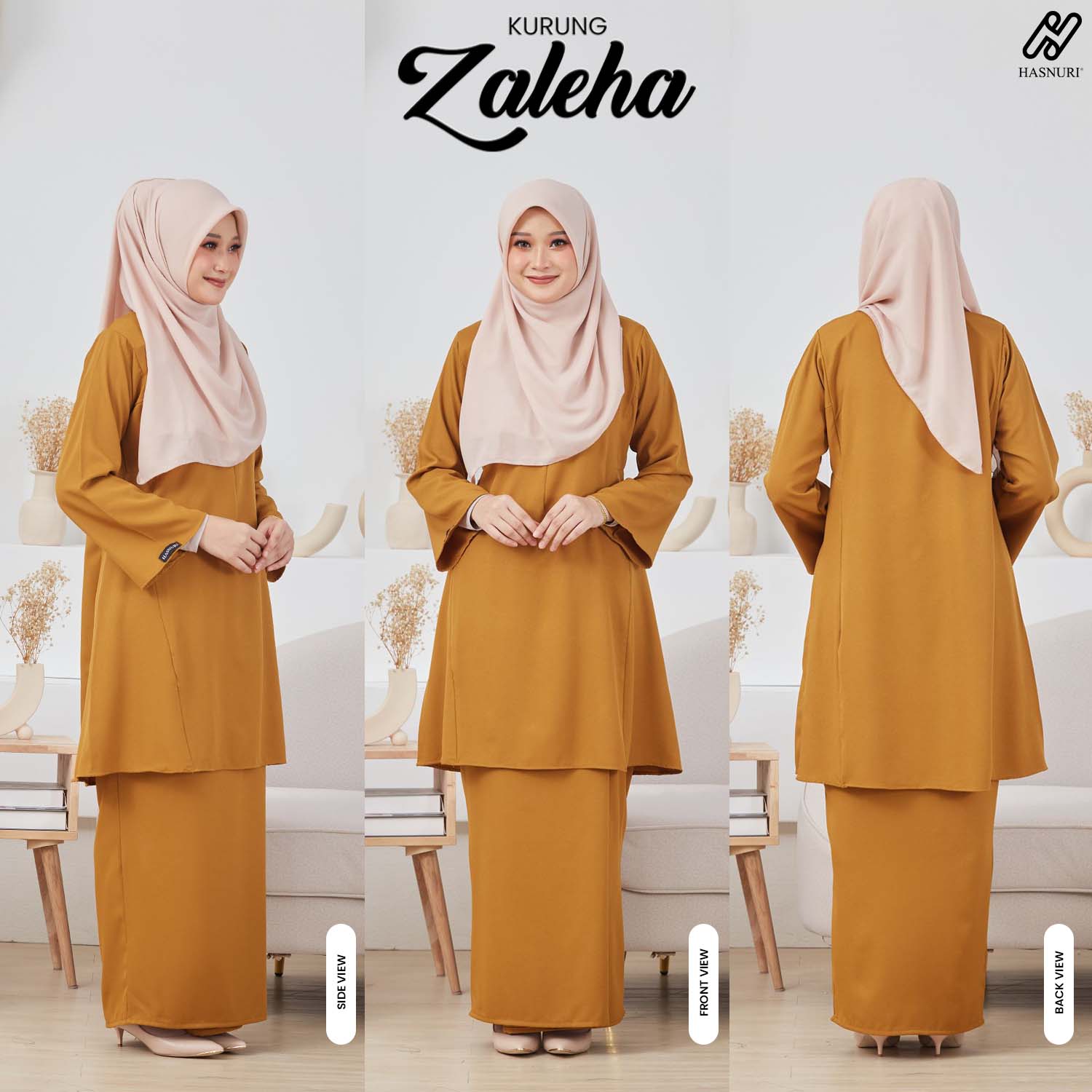 Kurung Zaleha - Moss Yellow
