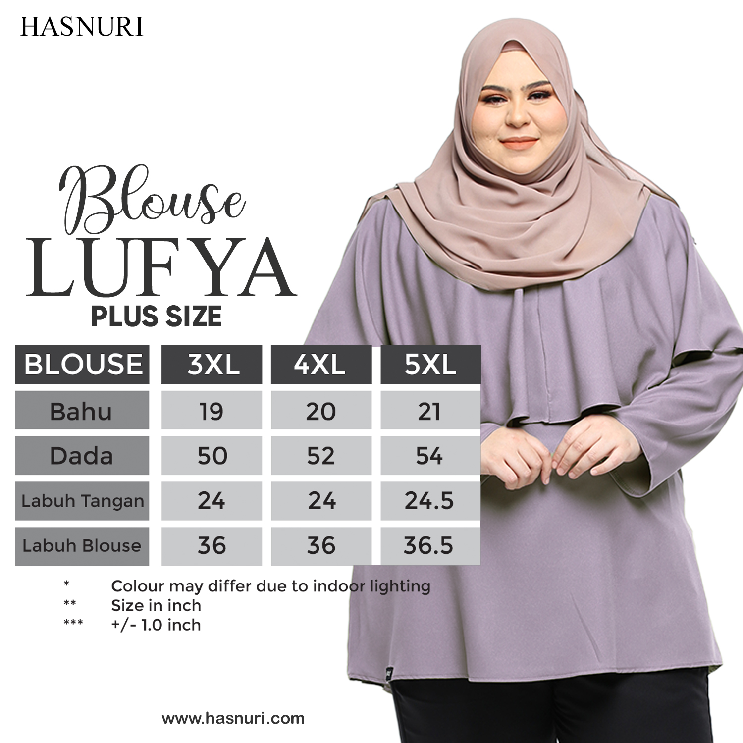 Blouse Lufya Plus Size - Dark Purple