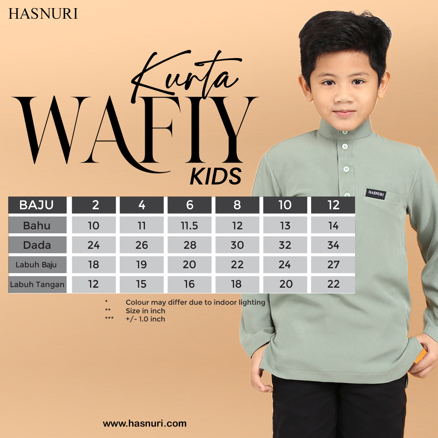 Kurta Wafiy Kids - Soft Brown