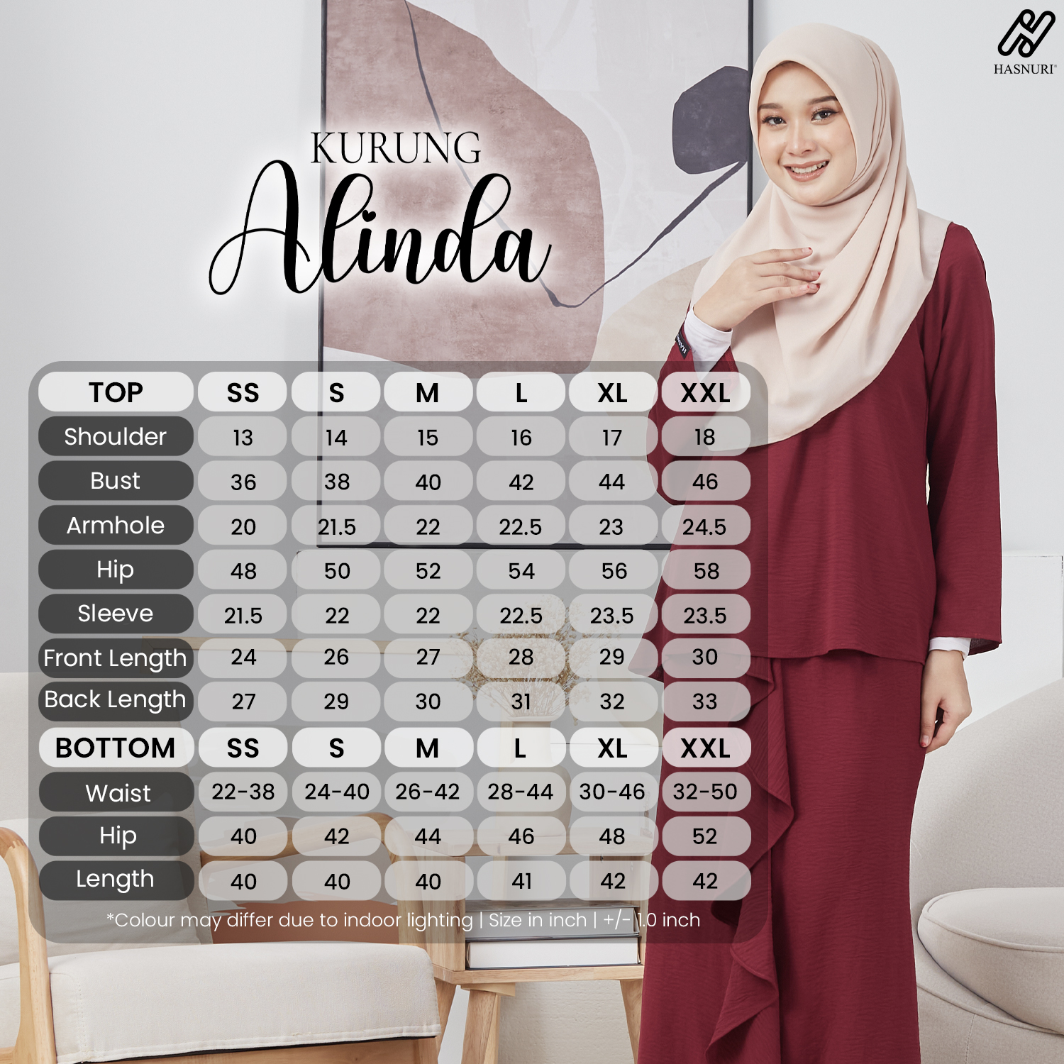 Kurung Alinda - Navy Blue