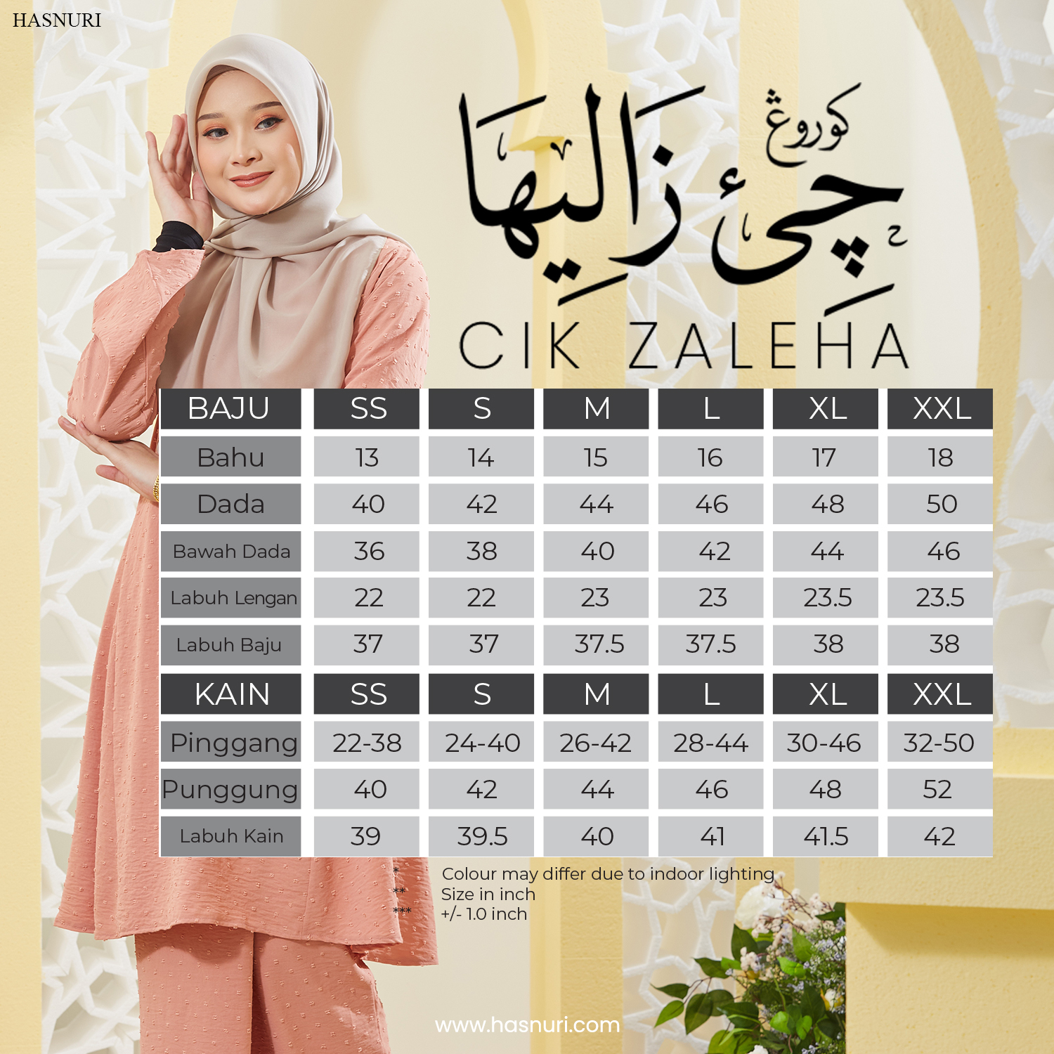 Kurung Cik Zaleha - Orange