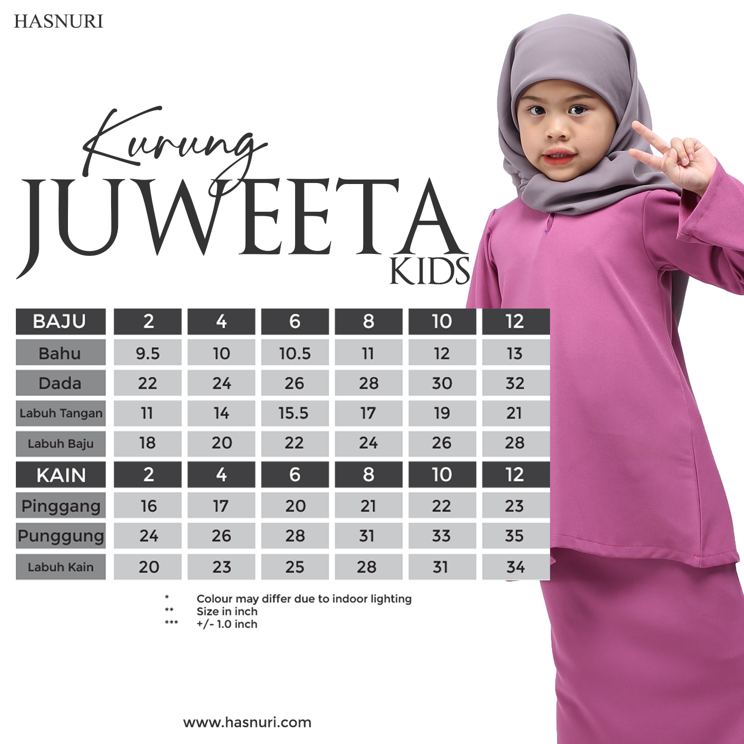 Kurung Juweeta Kids - Deep Maroon