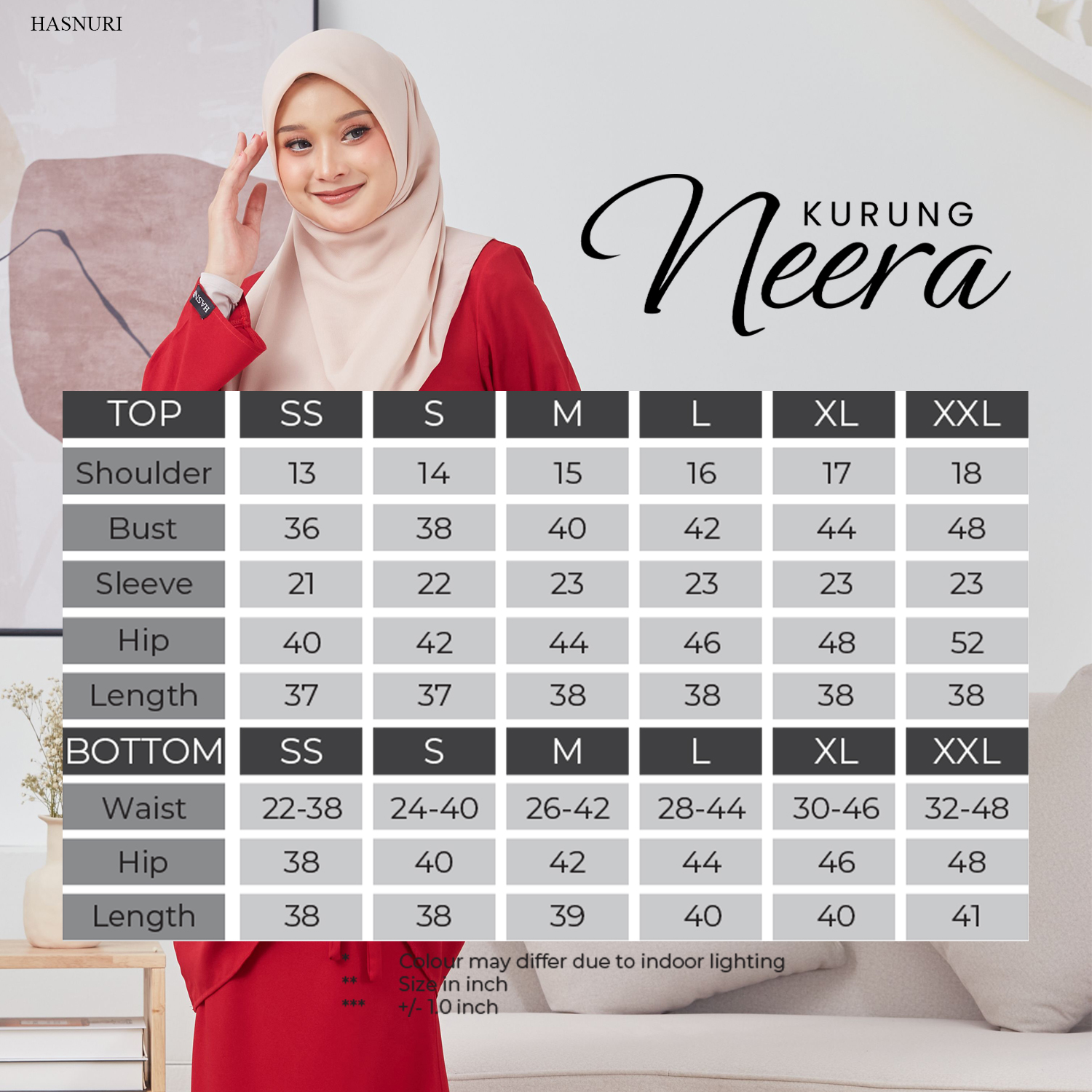 Kurung Neera - Red