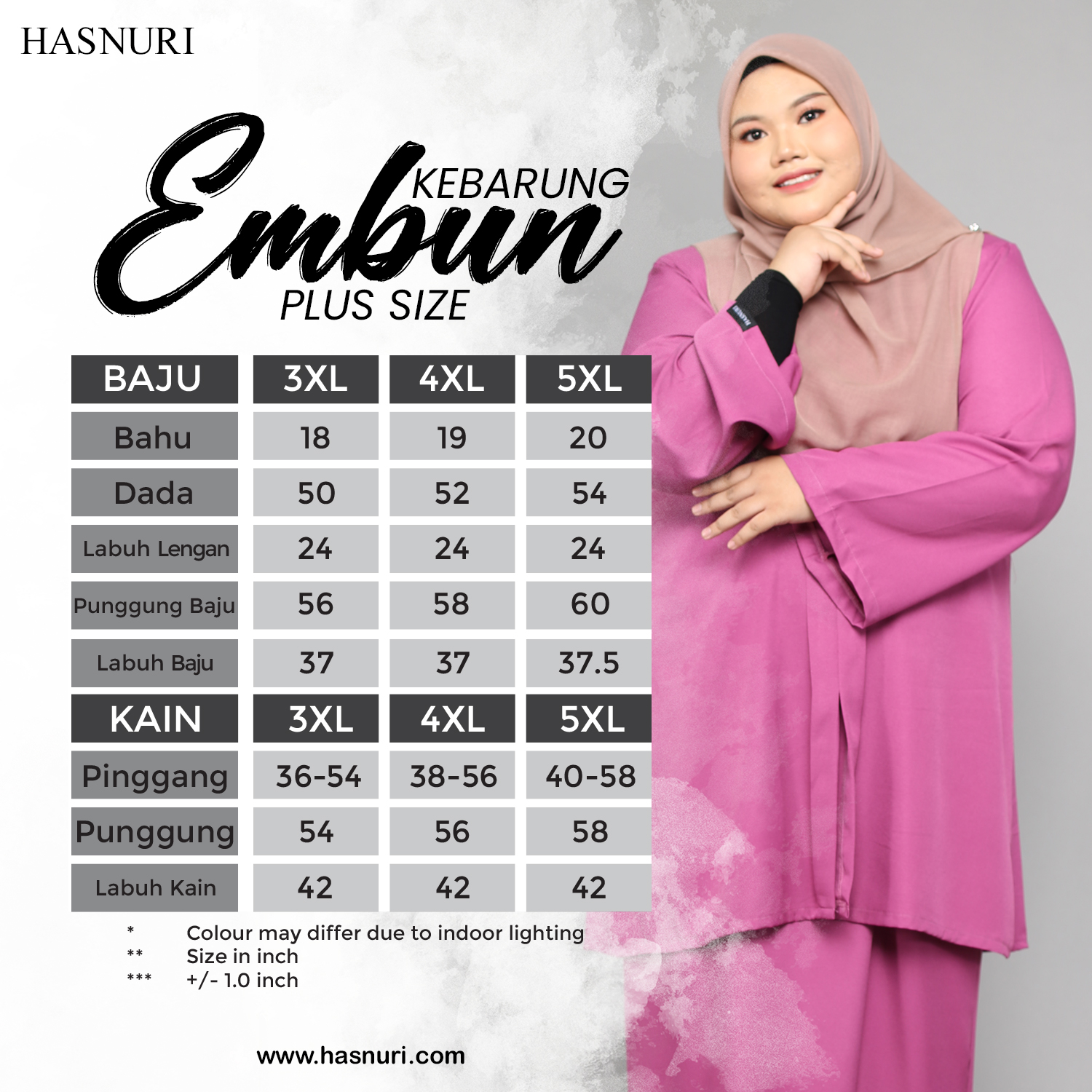 Kebarung Embun Plus Size - Powder Blue