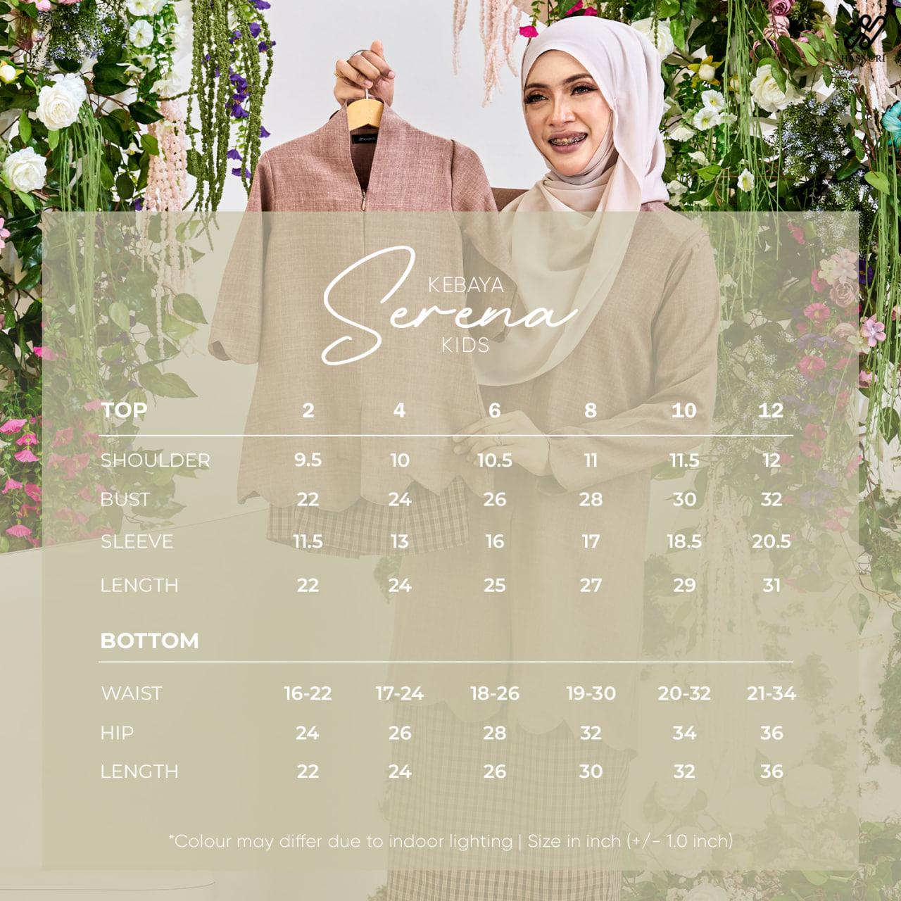 Kebaya Serena Kids - Nude Brown