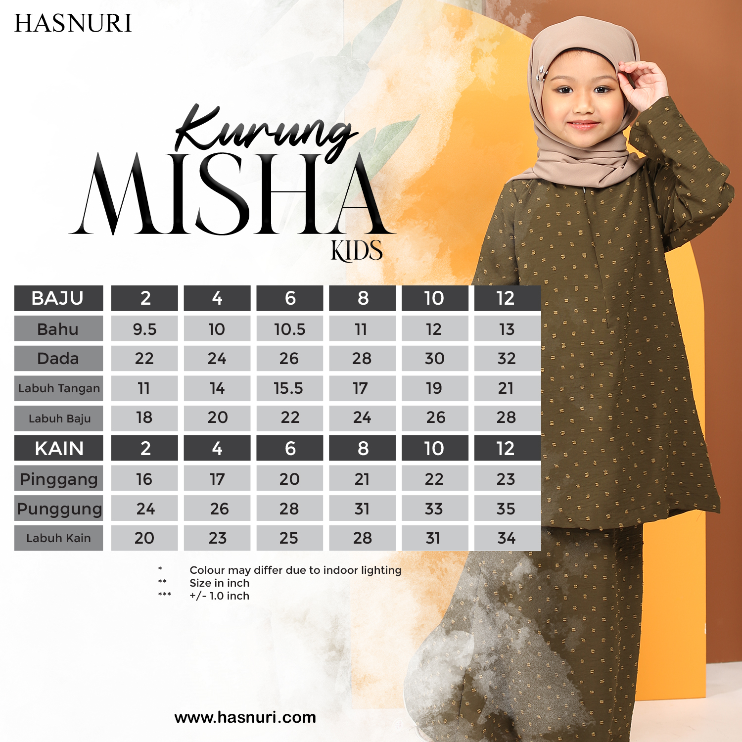 Kurung Misha Kids - Brick Red