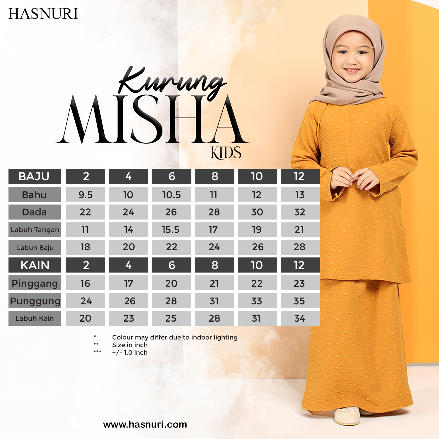 Kurung Misha Kids - White