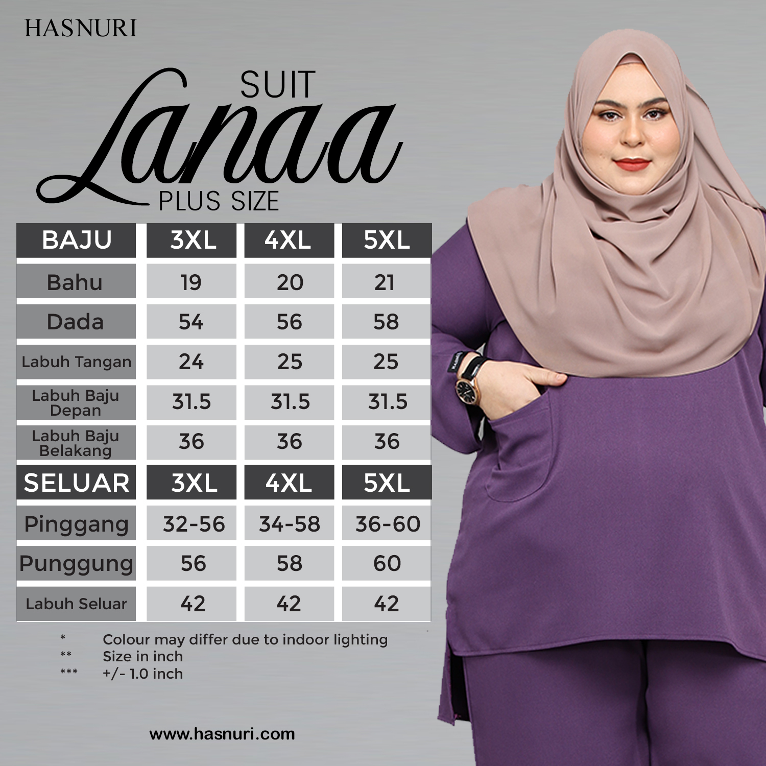 Suit Lanaa Plus Size - Rosewood