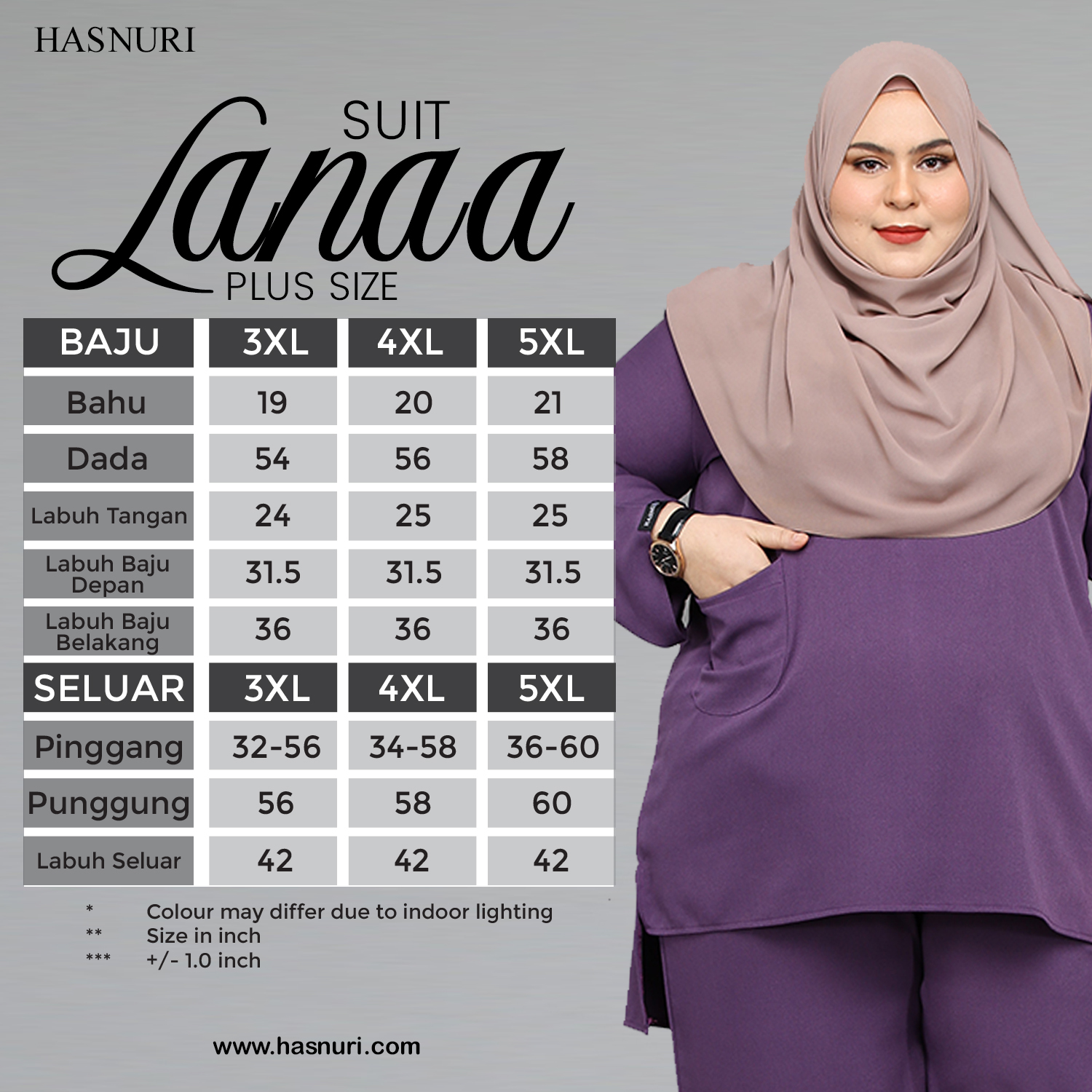 Suit Lanaa Plus Size - Mauve