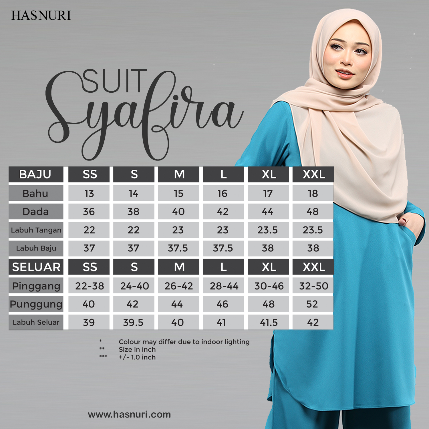 Suit Syafira - Dusty Blue