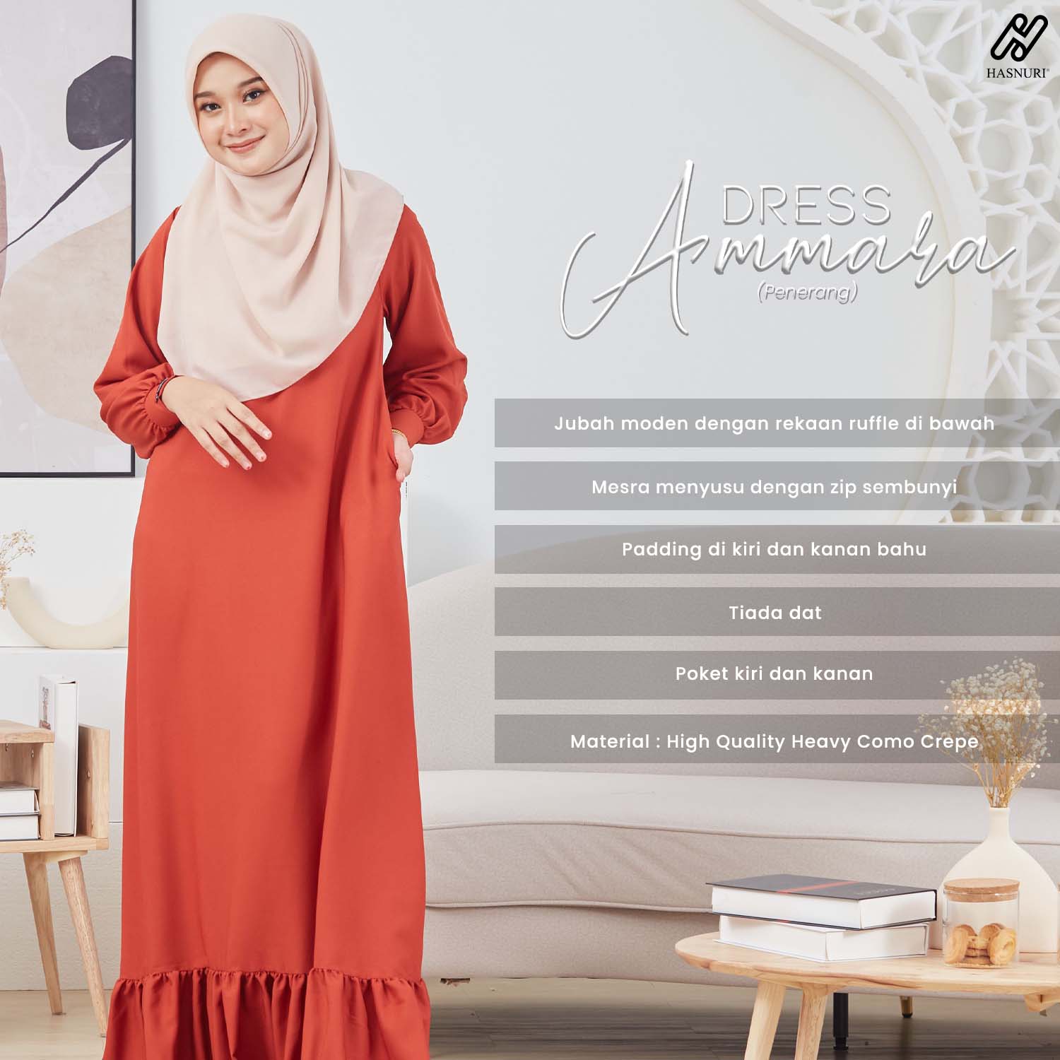Dress Ammara - Dark Orange
