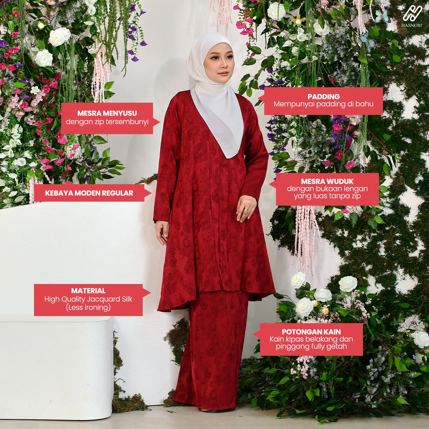 Kebaya Lunara - Maroon