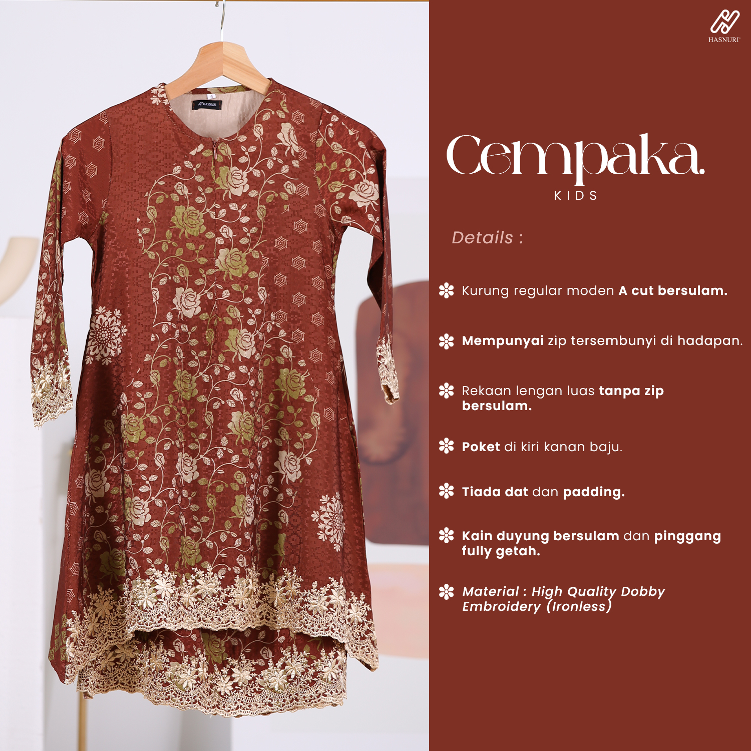 Kurung Cempaka Kids - Black