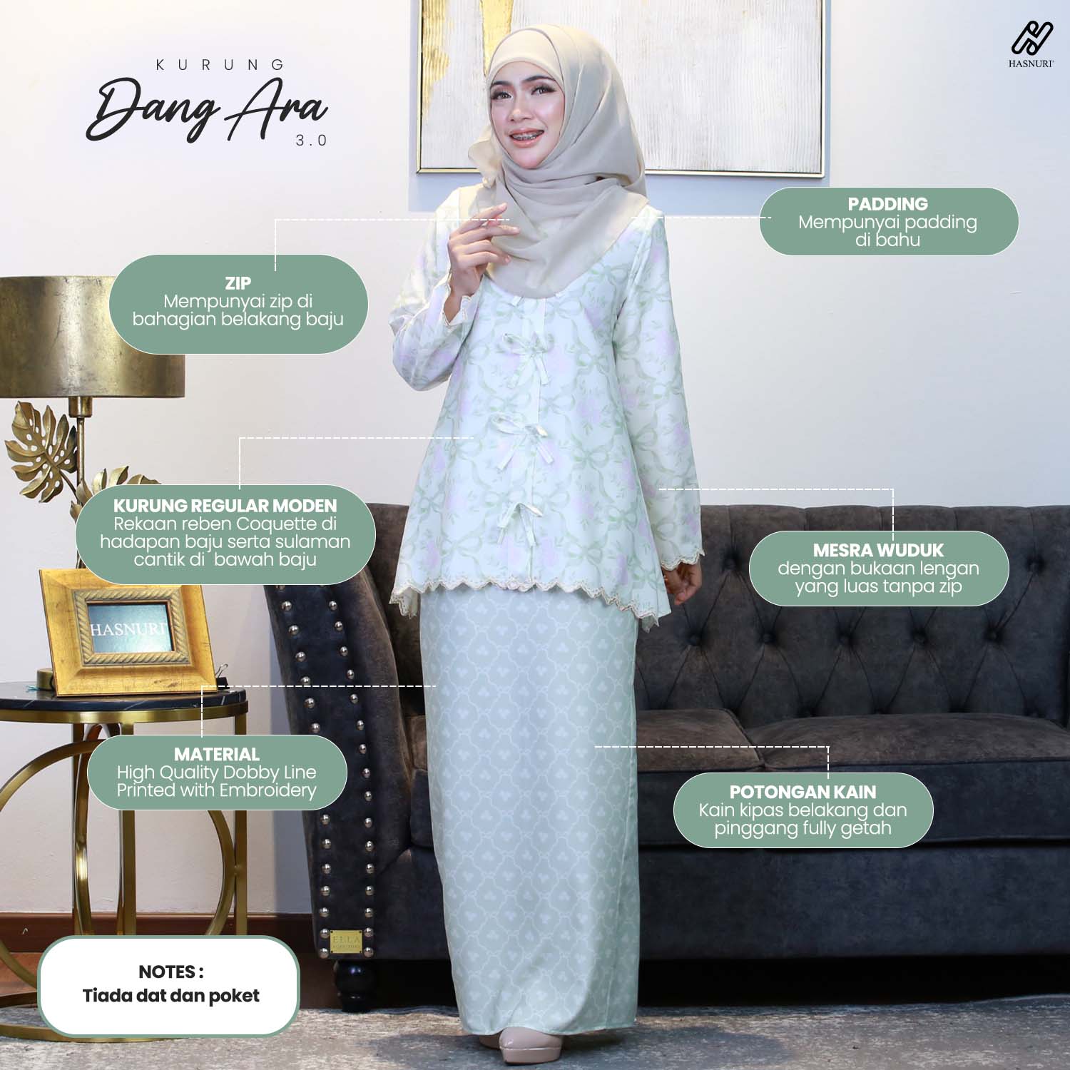 Kurung Dang Ara 3.0 - Light Green