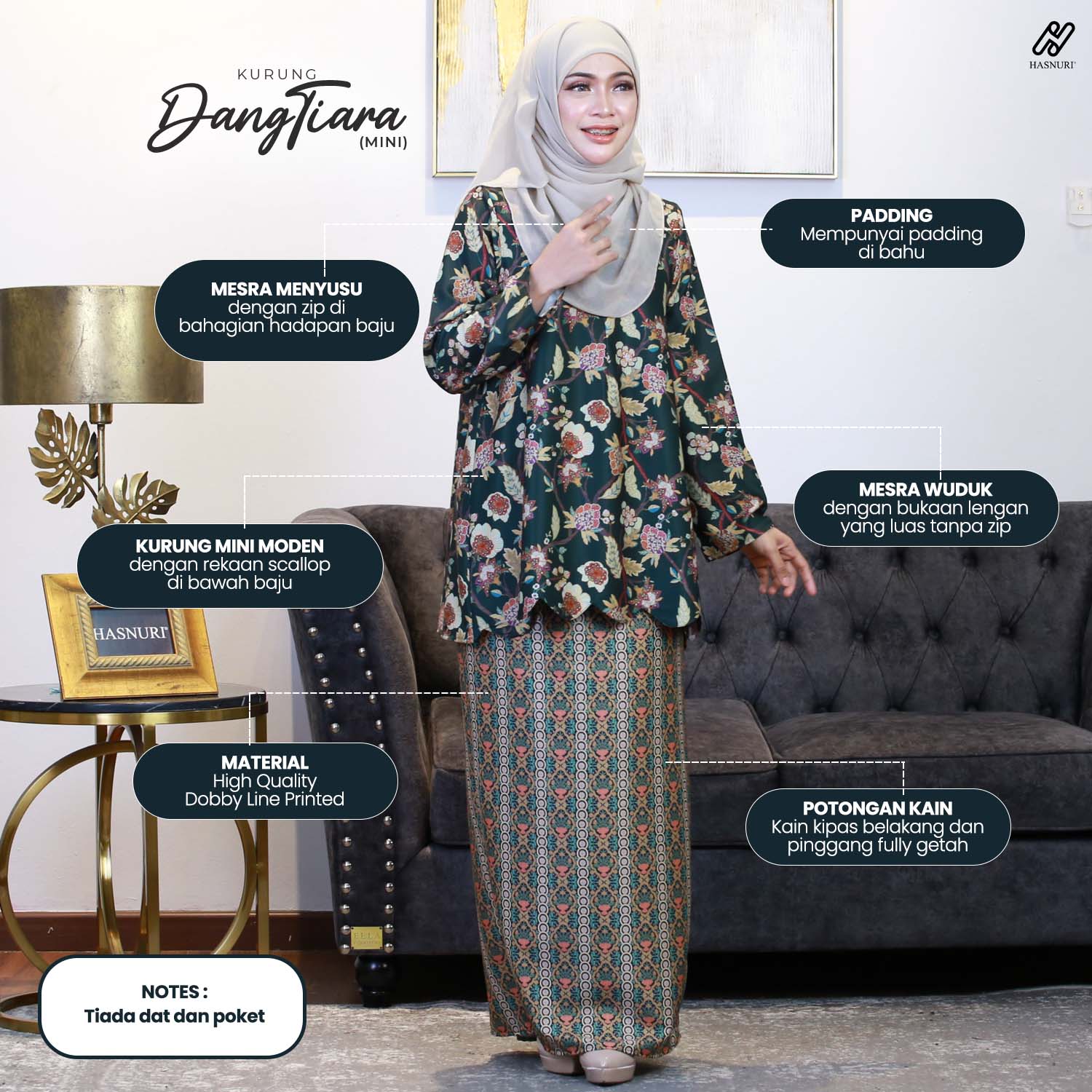 Kurung Dang Tiara Mini - Black