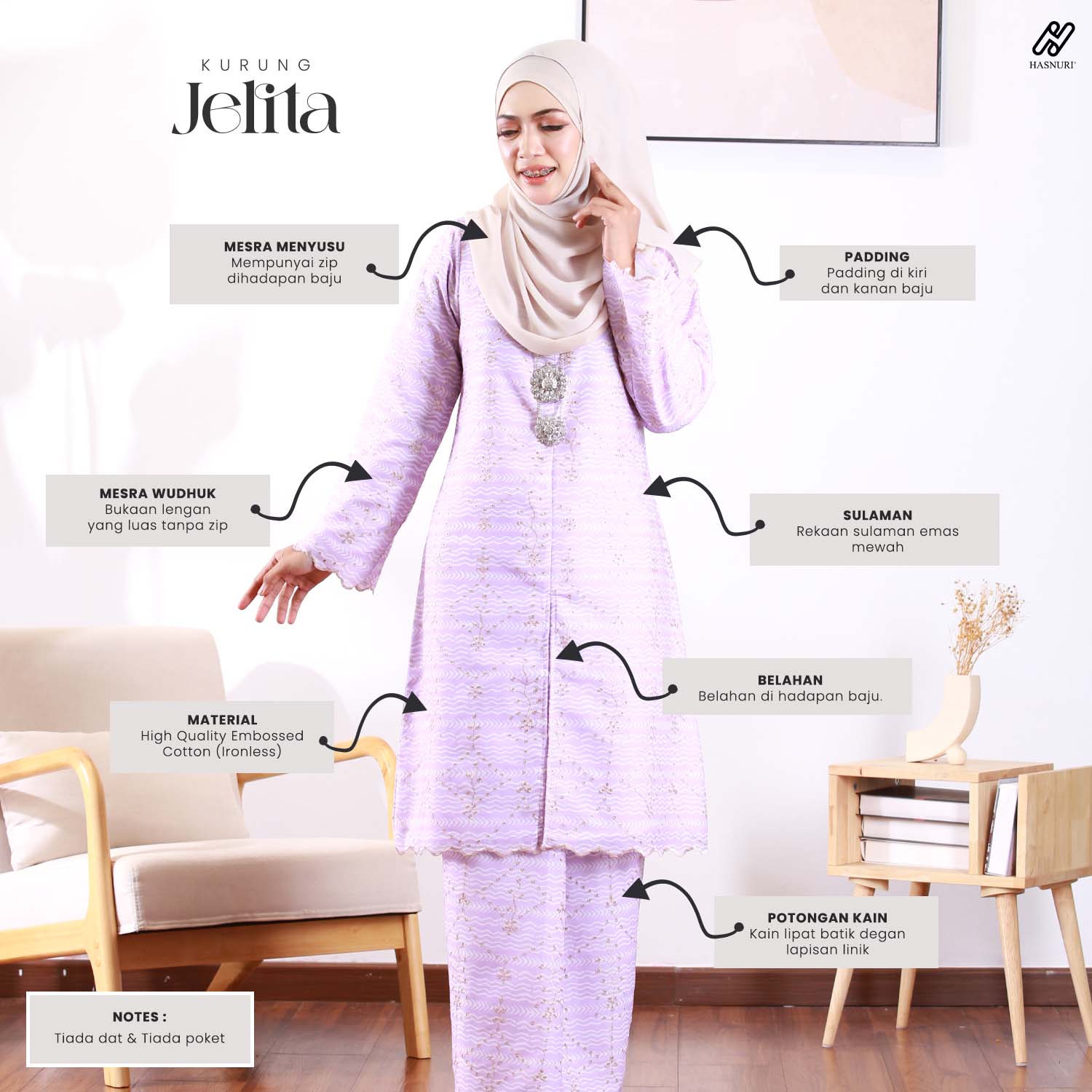Kurung Jelita - Sand Brown