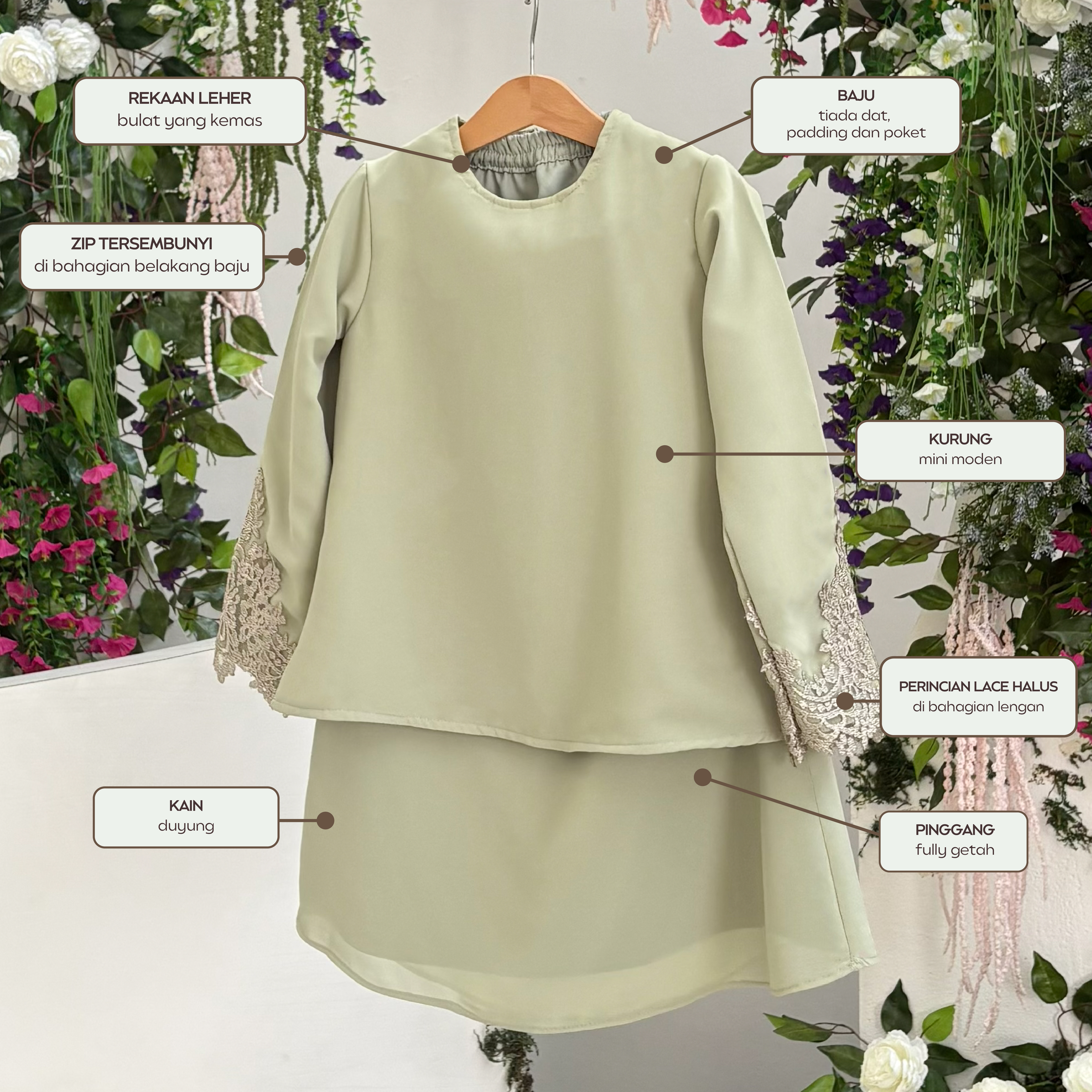 Kurung Princess Amora Kids - Berry Pink