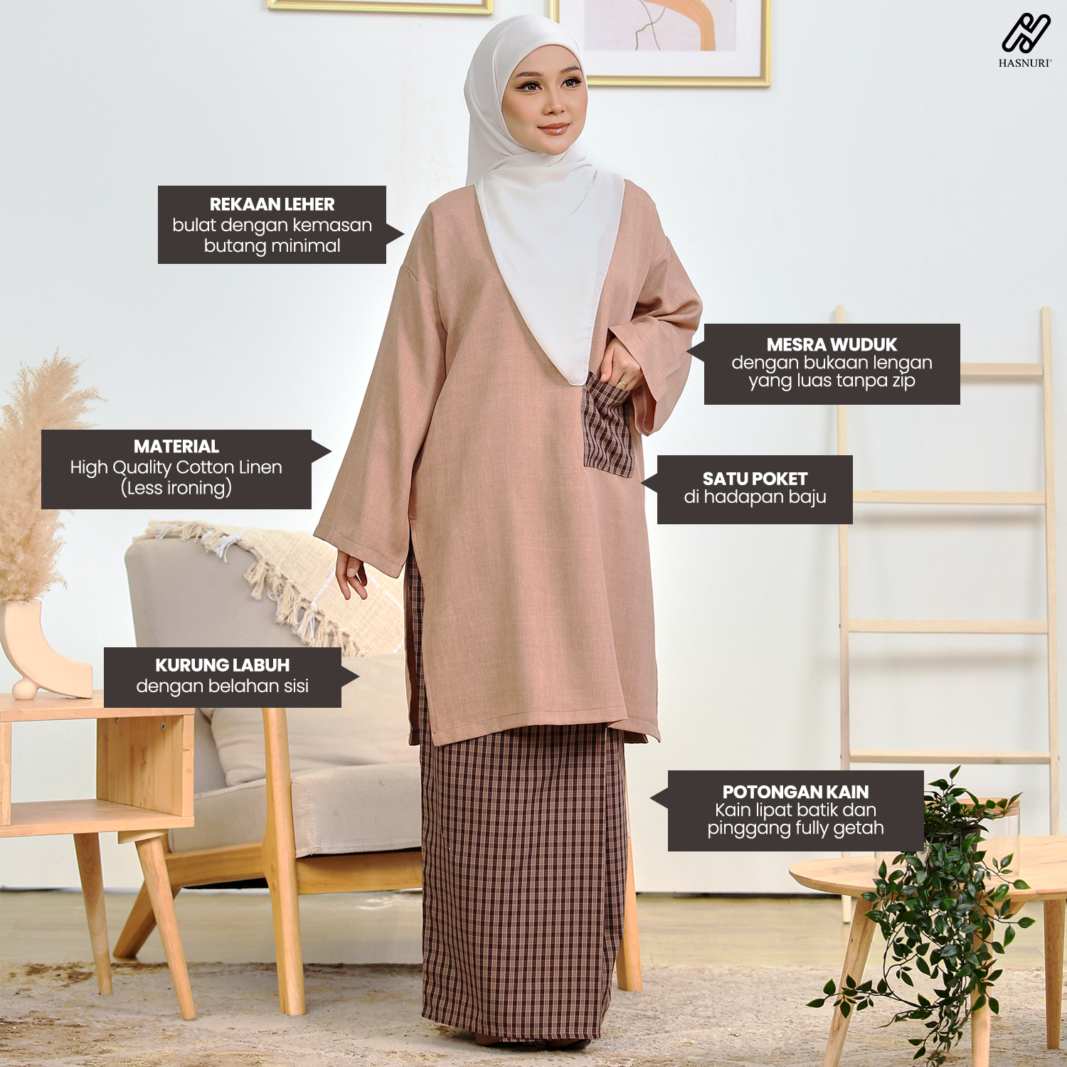 Kurung Seruni Kids - Black Grey