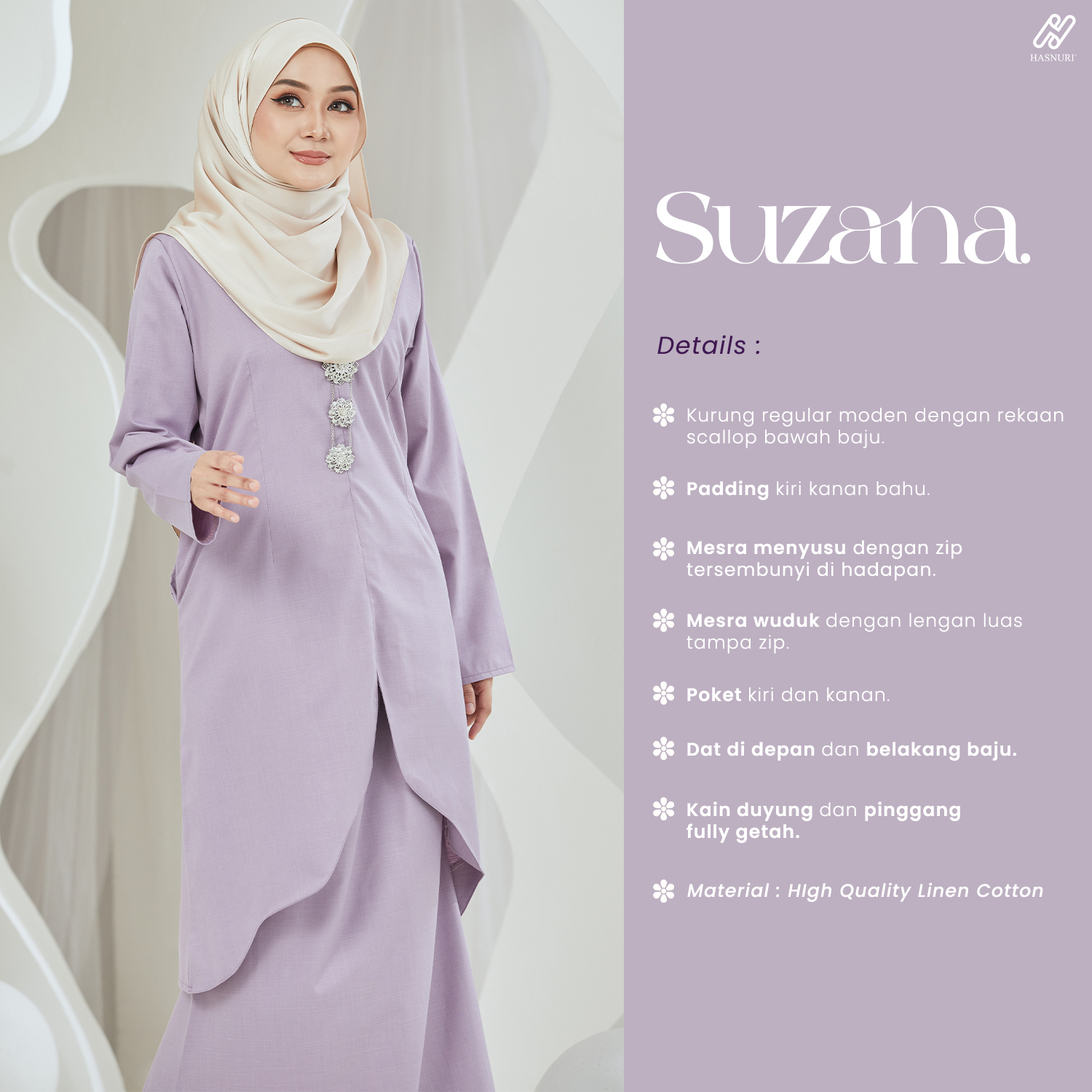 Kurung Suzana - Lilac Purple