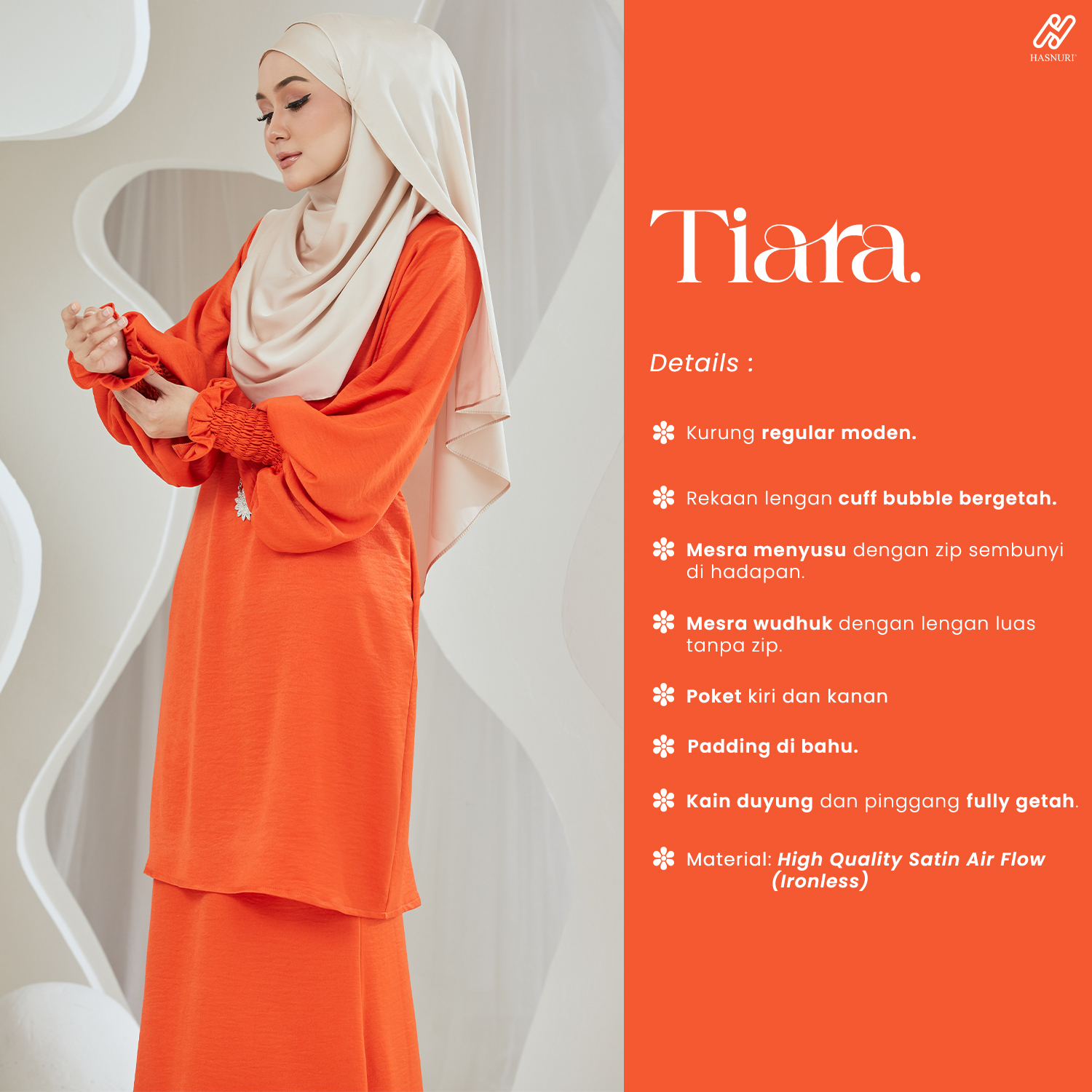 Kurung Tiara - Orange