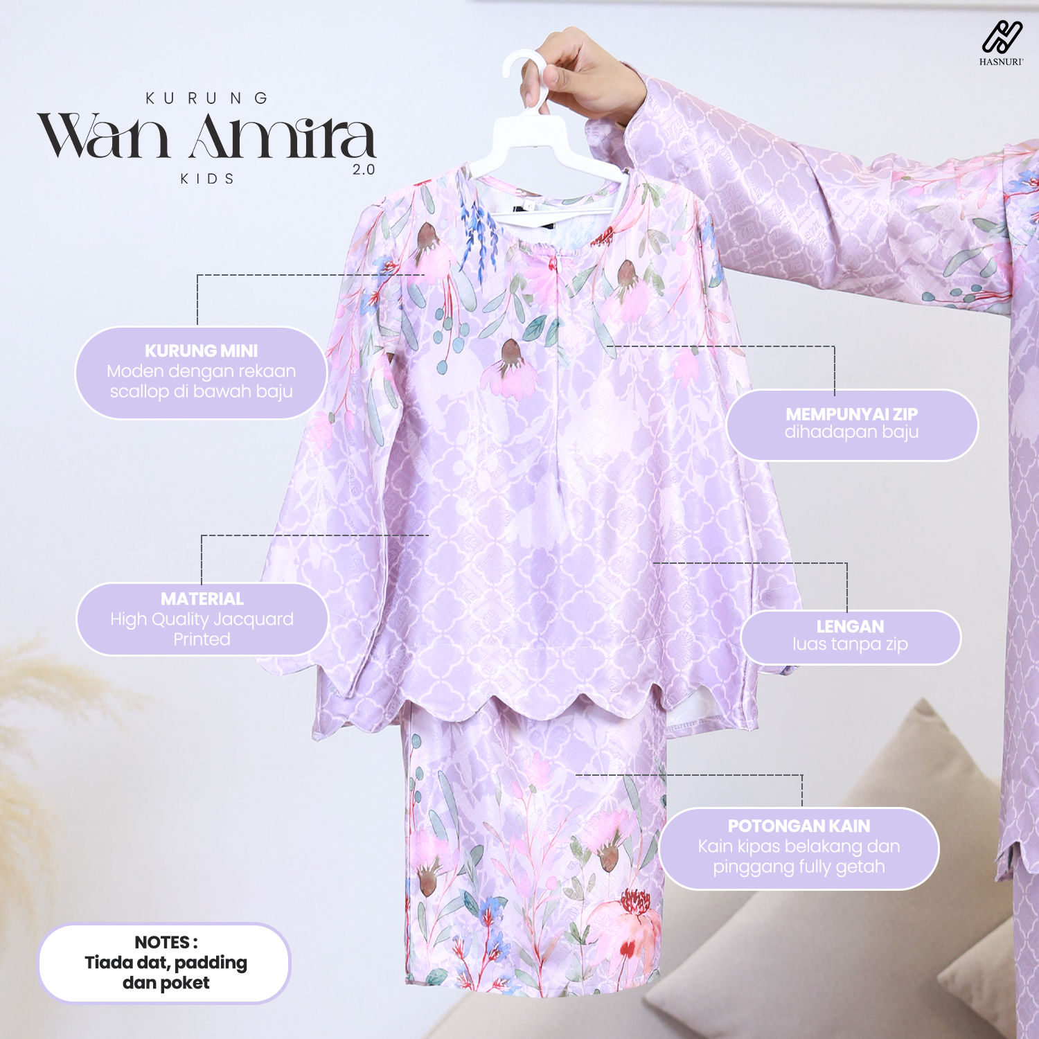 Kurung Wan Amira Kids 2.0 - Black