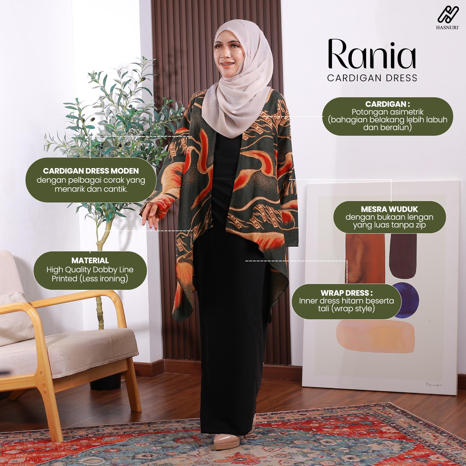 Rania Cardigan Dress - Black Red